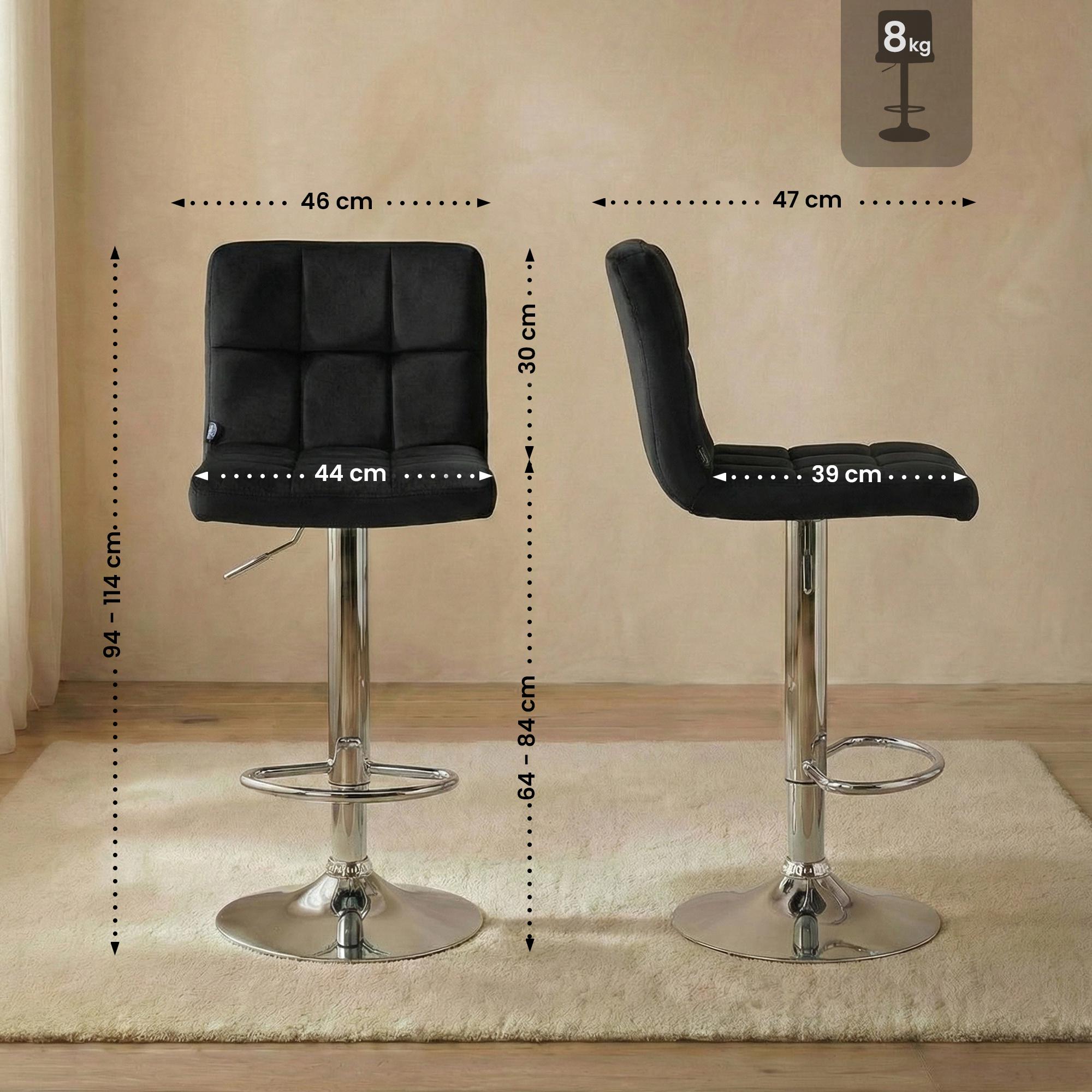 Barhocker Peru Samt chrom