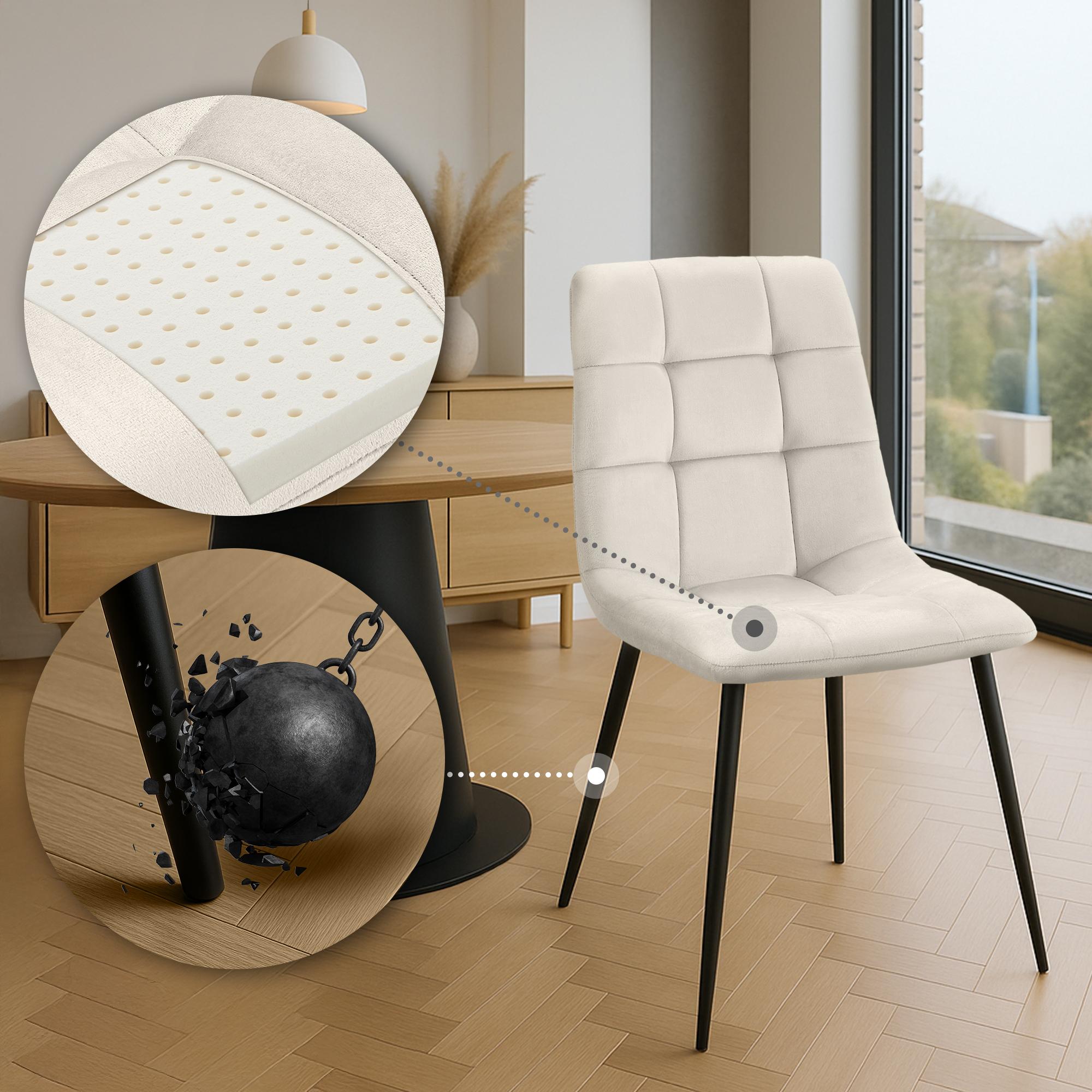 4er Set Esszimmerstuhl Tilde Samt