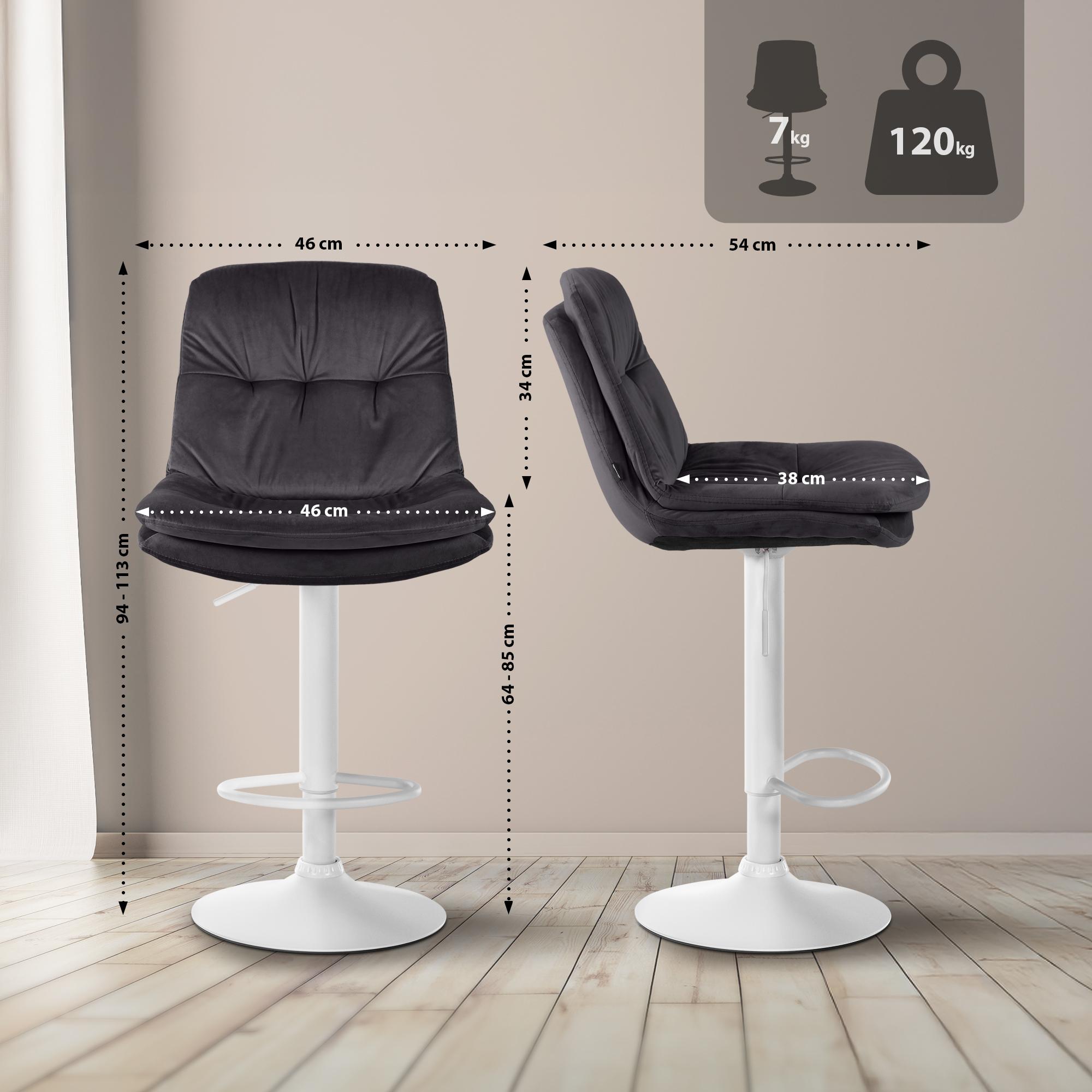 Barhocker Laurel Samt weiß