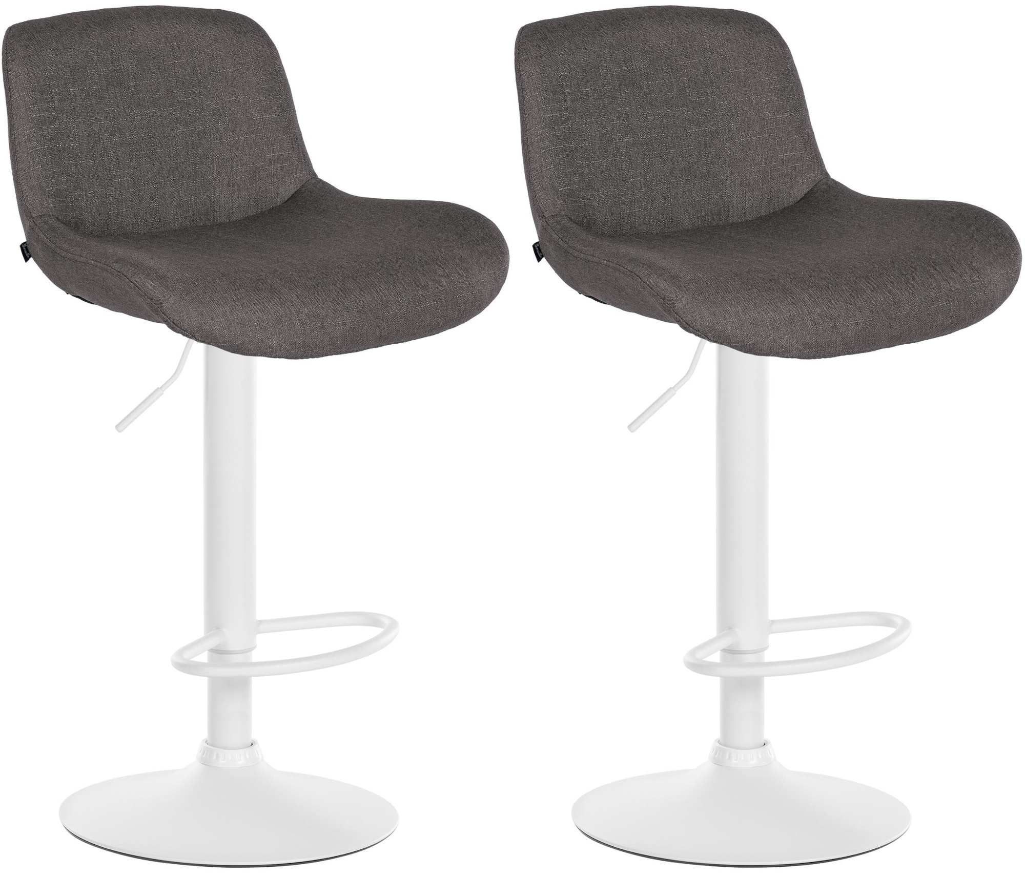 2er Set Barhocker Solon Weiß Stoff