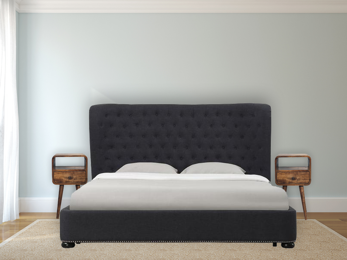 Mini Grey Wash Curve Offenes Nachttischchen