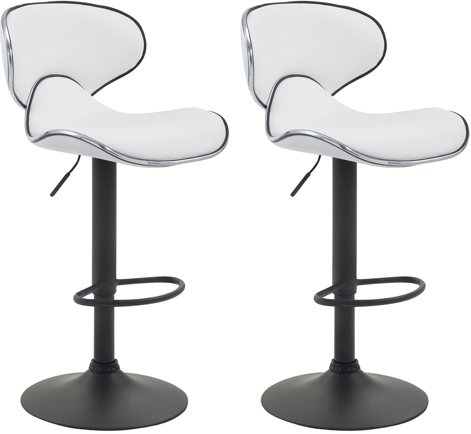 2er Set Barhocker Las Vegas V2 Kunstleder schwarz