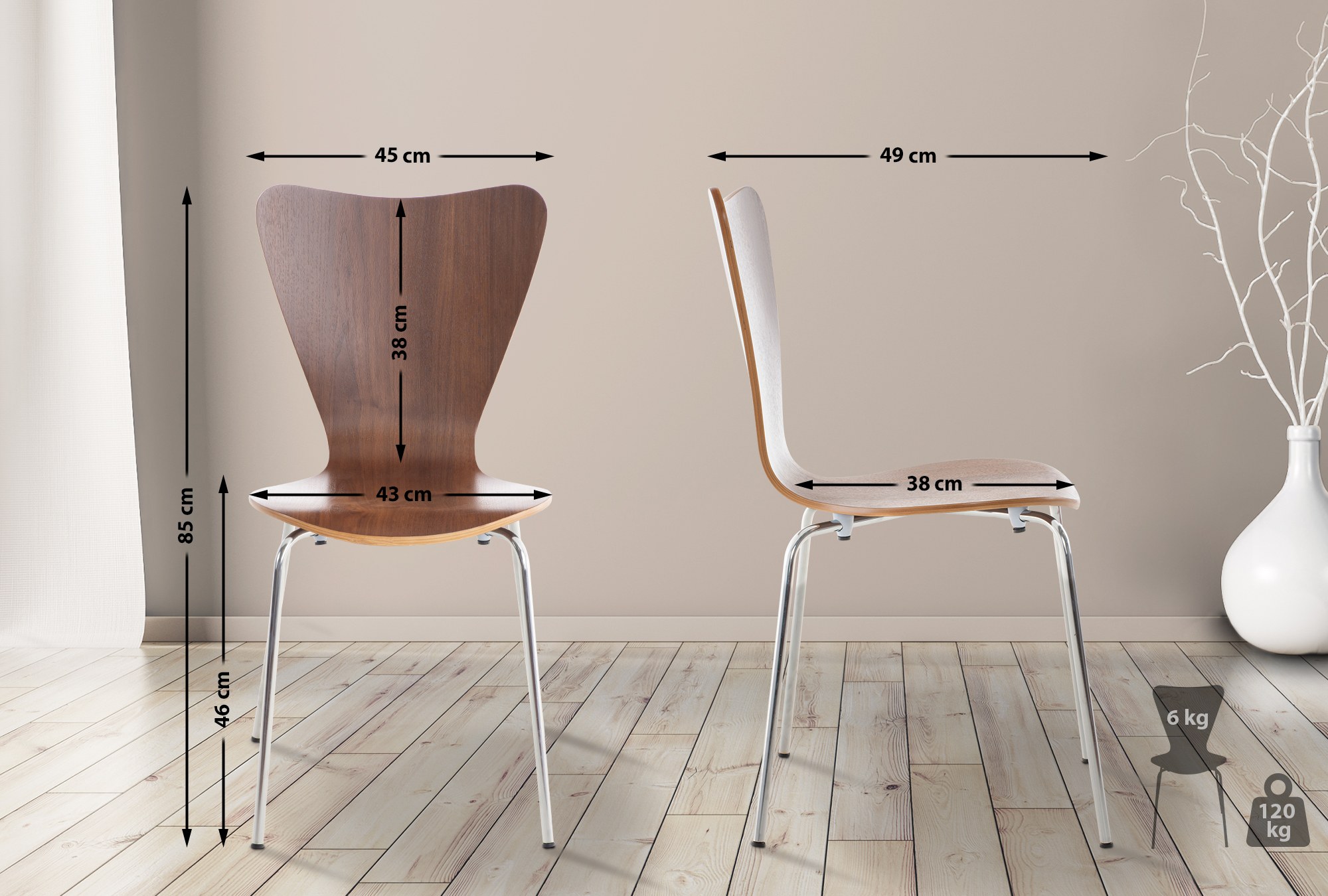2er Set Besucherstuhl Calisto