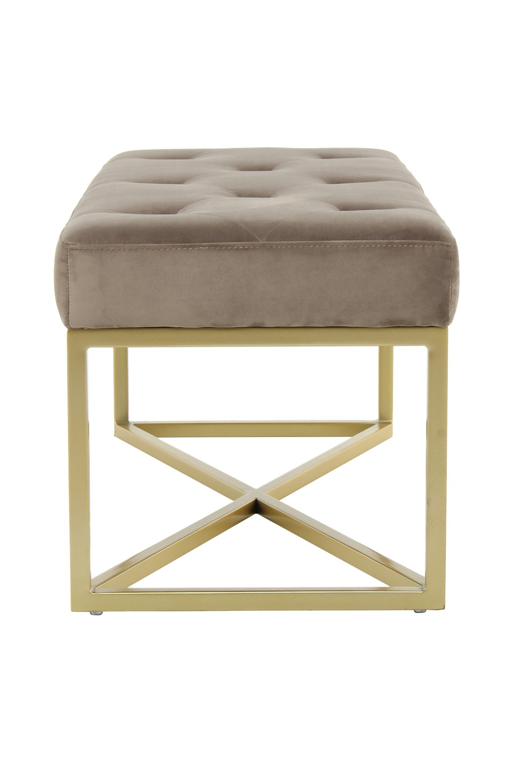 Elegante Sitzbank Taupe / Gold
