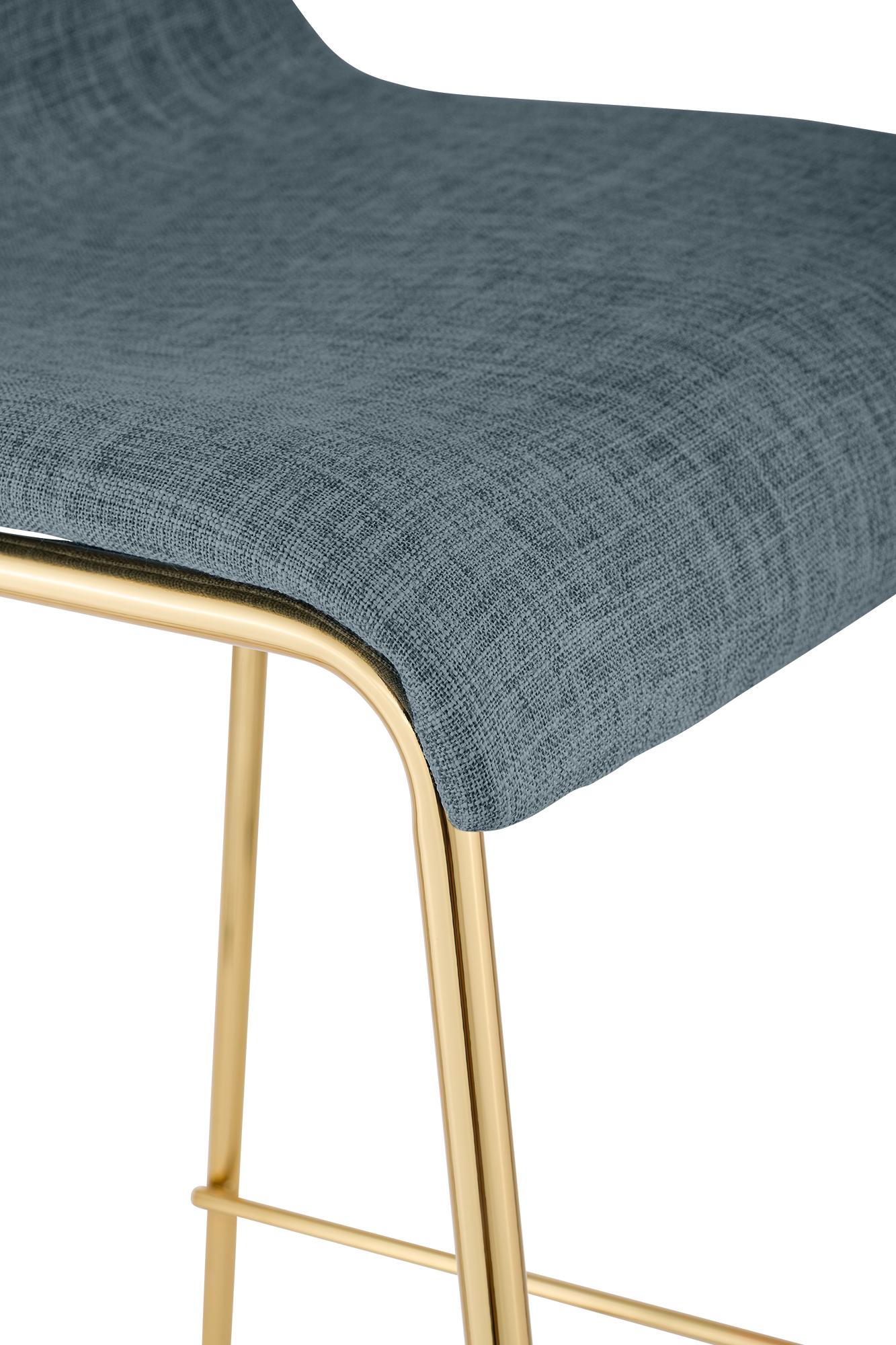 Barhocker Hoover Stoff 4-Fuß Gold