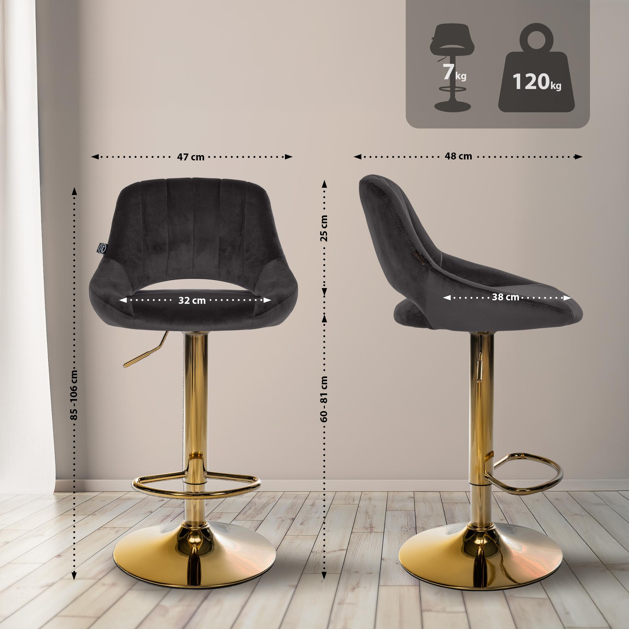 2er Set Barhocker Milet Samt G