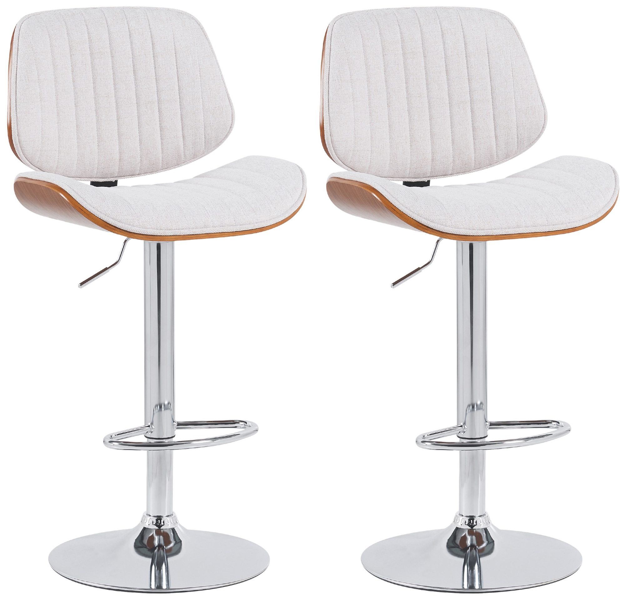2er Set Barhocker Clawson Stoff chrom