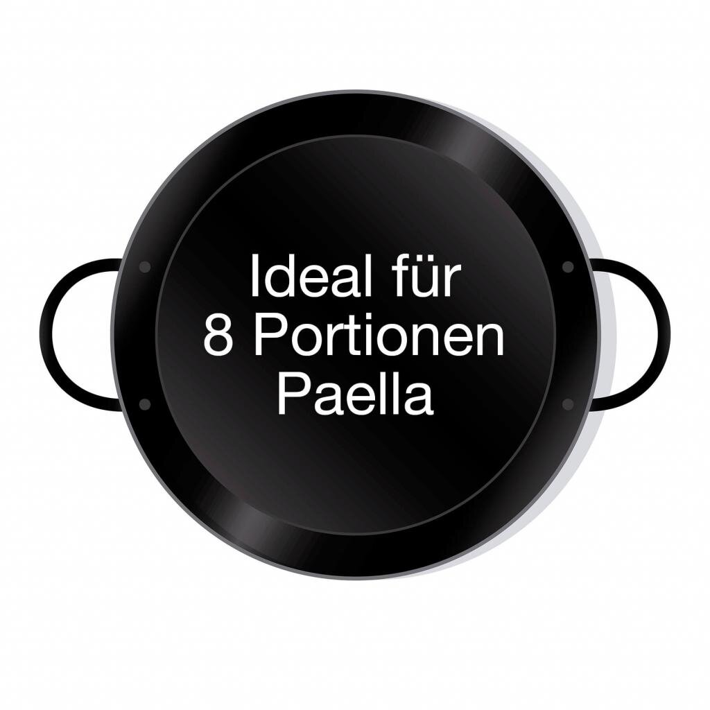 Leichte emaillierte Paella Pfanne Ø 38 cm mit Griffen - Universell einsetzbar und robust: Original spanische Paella Pfanne Typ Valenciana