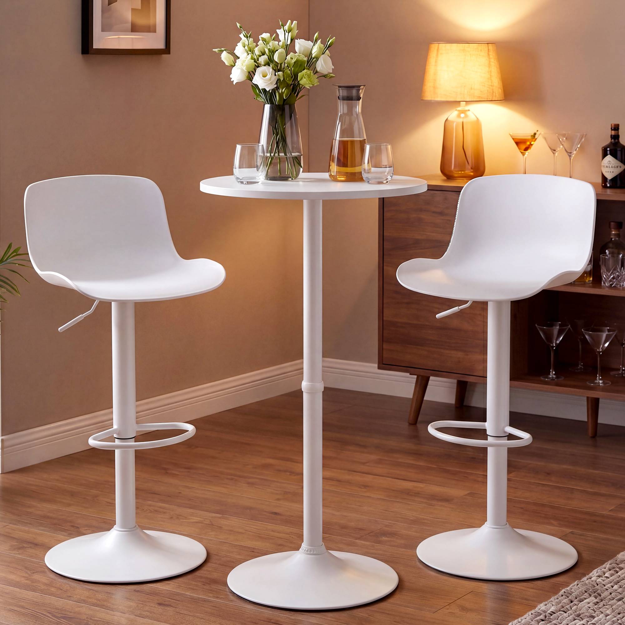 2er Bartisch Set Velor Kunststoff