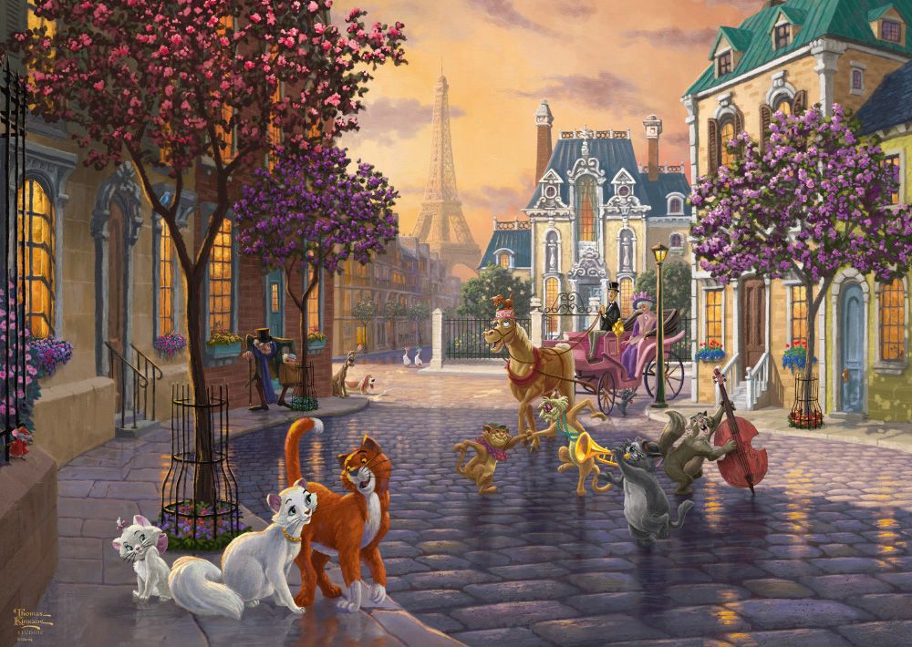 Schmidt Spiele GmbH Puzzles Disney, The Aristocats - 1000 Teile Puzzle (Thomas Kinkade)