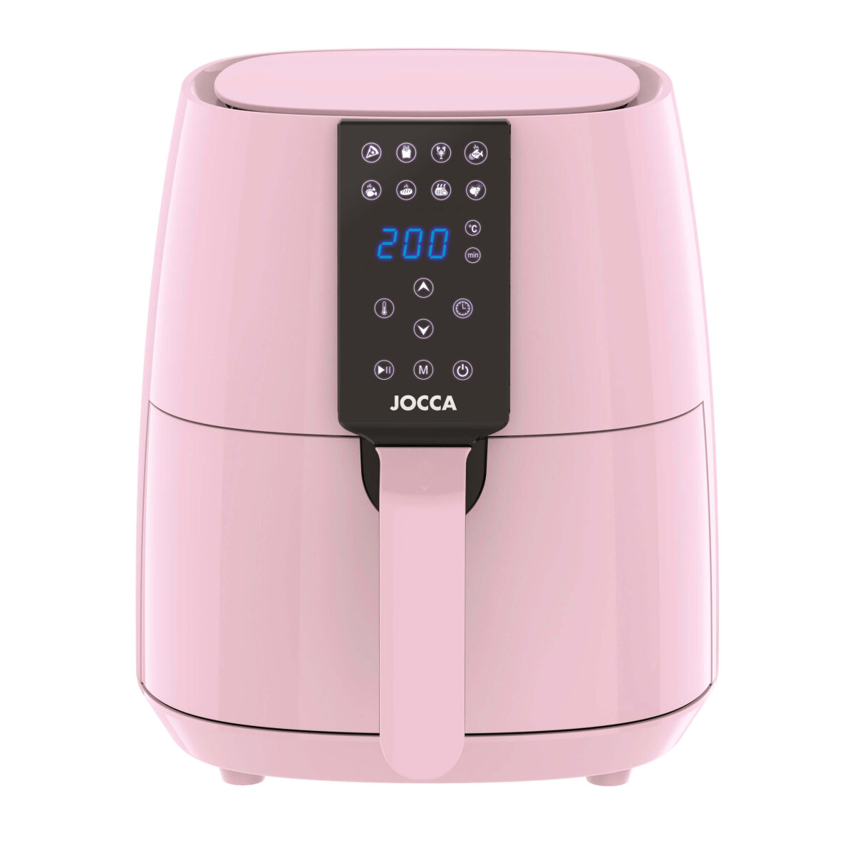 JOCCA /QUALIMAX  INTERNATIONAL S.L. Jocca Heißluftfritteuse 3,8L 1450W Airfryer LED Touch 8 Programme fettarm Rosa – Ansicht 2