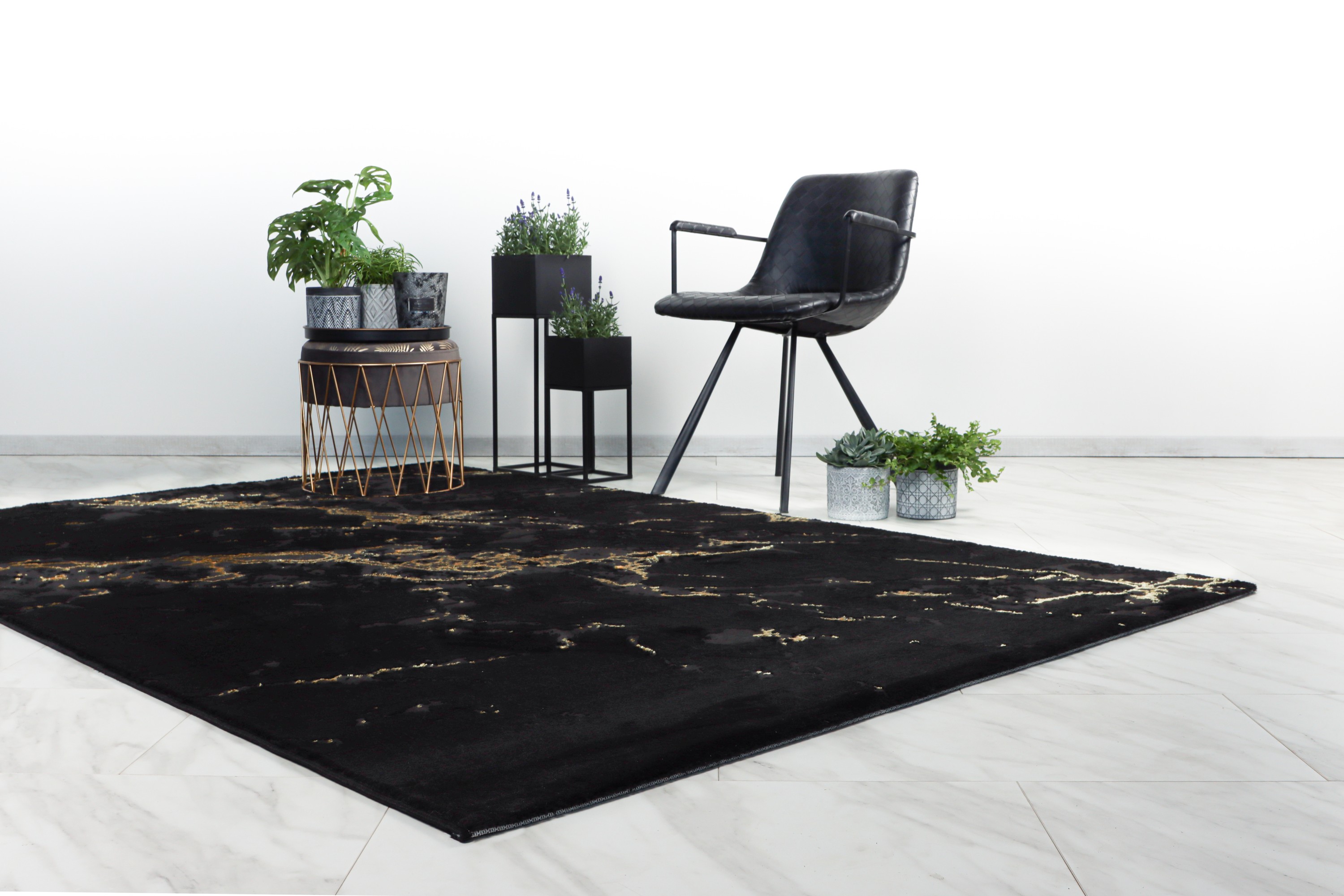 Teppich Mineral 425 Schwarz 80 x 300 cm