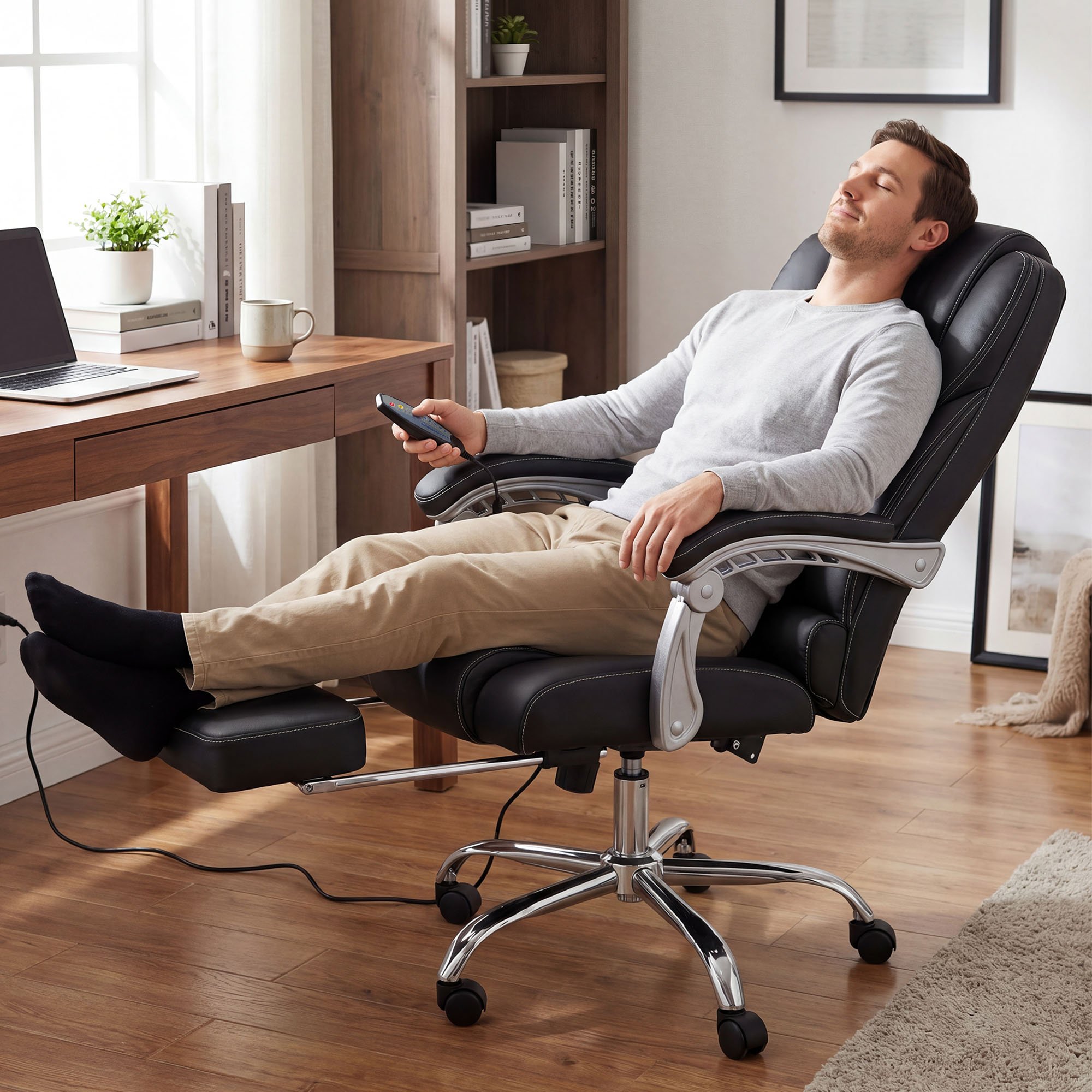 Bürostuhl Pacific Echtleder mit Massagefunktion