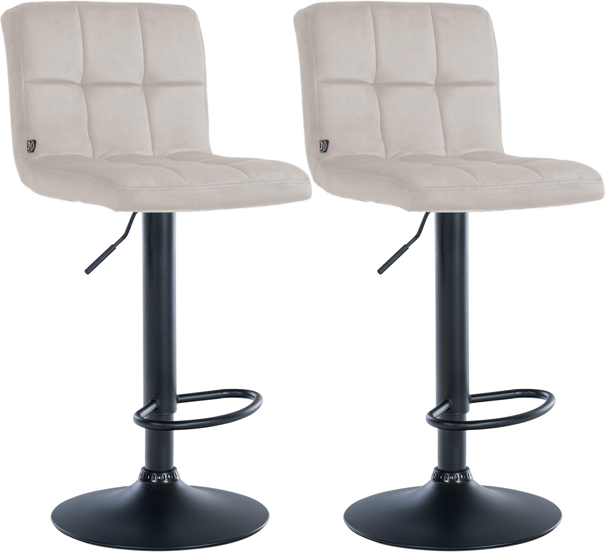 2er Set Barhocker Peru Samt schwarz