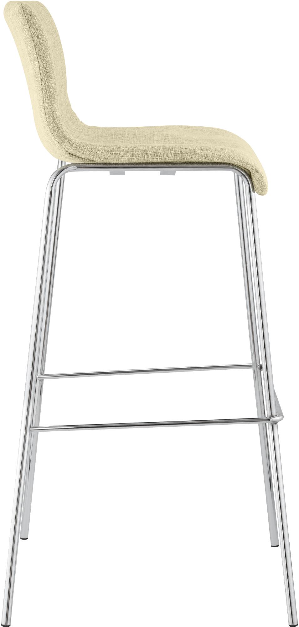 Barhocker Hoover Stoff 4-Fuß Gestell Chrom