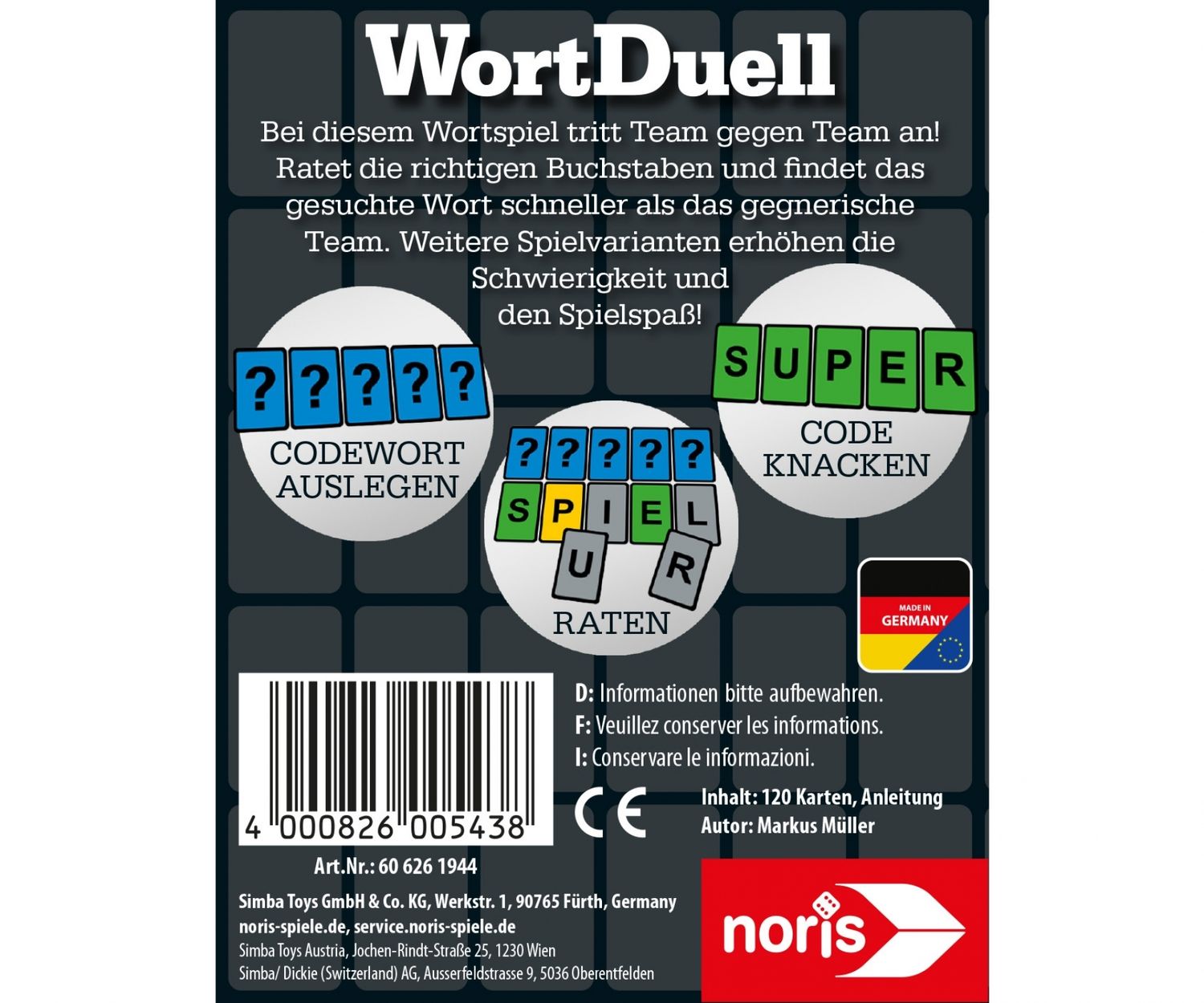 Noris Lernspiele Noris - Wort Duell - Wortspiel