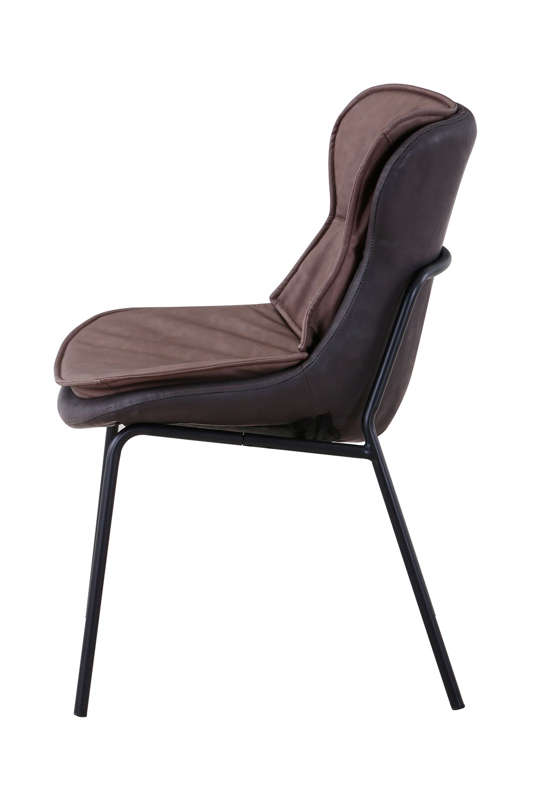 Designstuhl in Lederoptik Hellbraun / Dunkelbraun