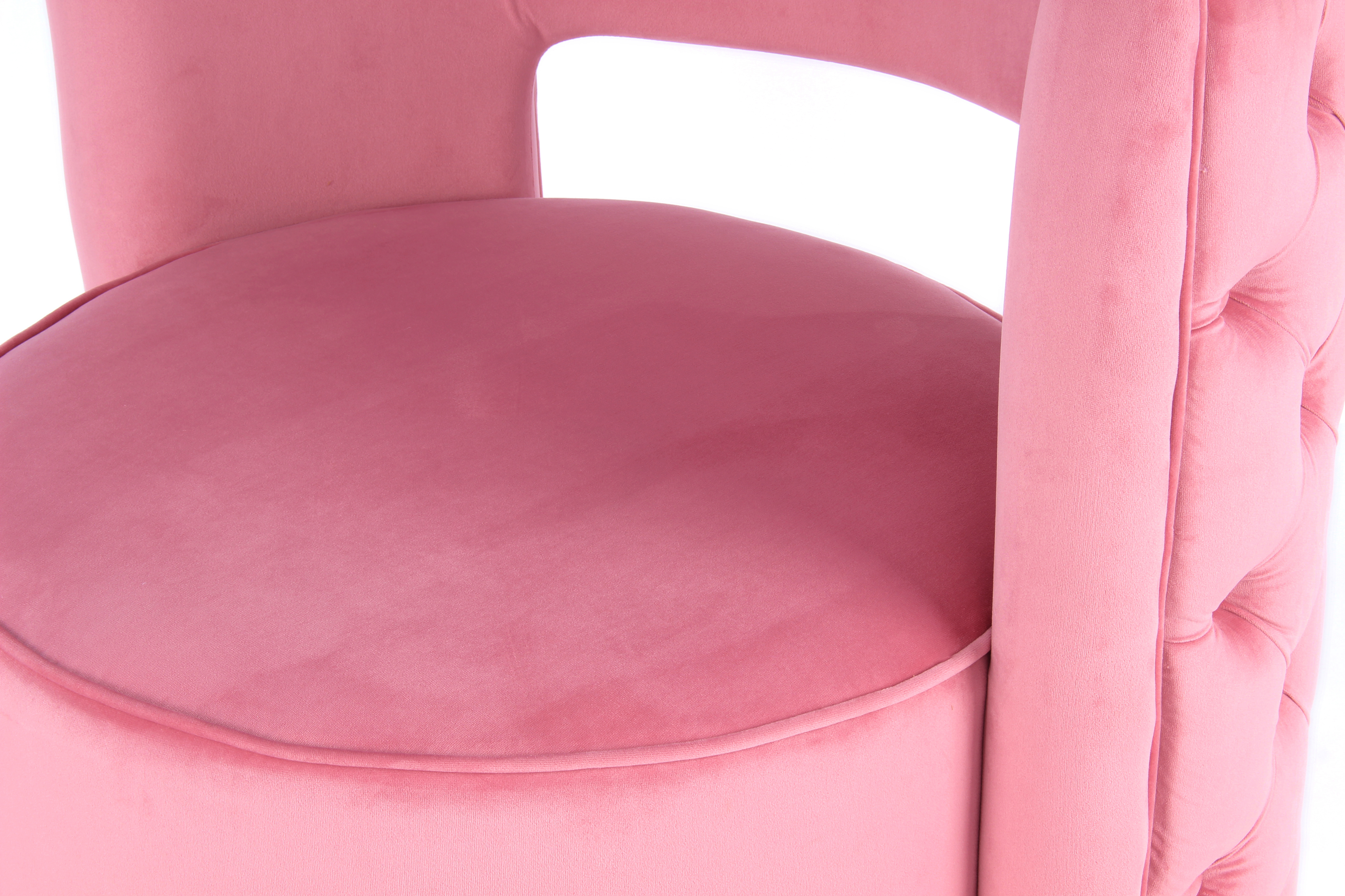 Drehsessel mit Glamourdesign Rosa / Gold