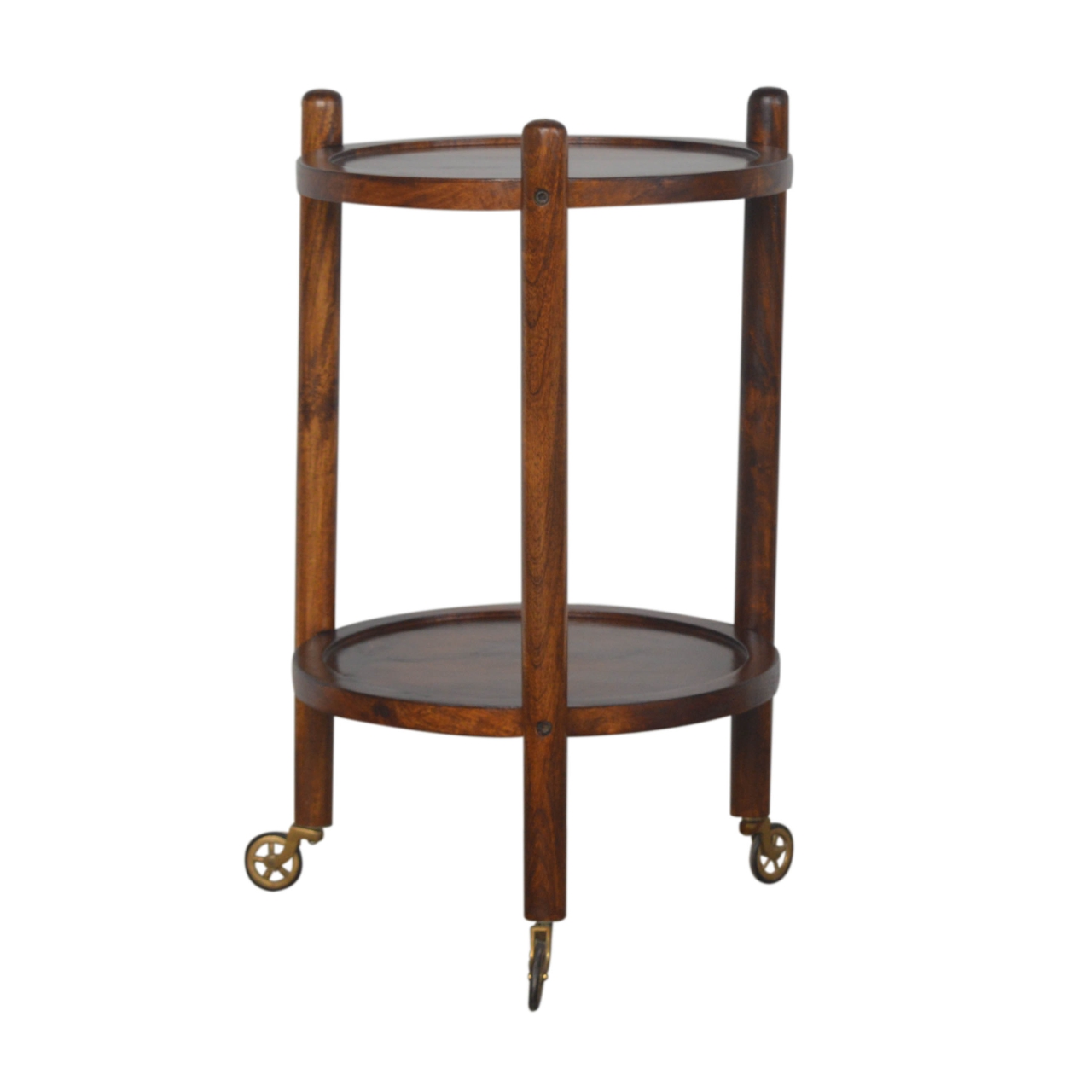 Tisch mit Tablett aus Kastanienholz