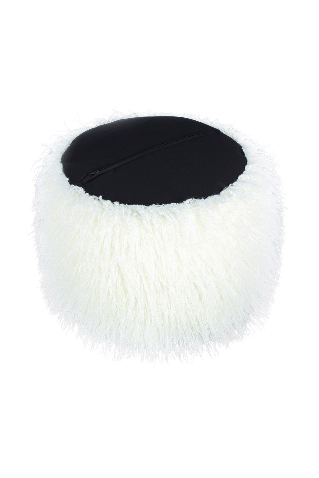 Pouf Fellpouf Bobtail 125 Weiß / Rosa