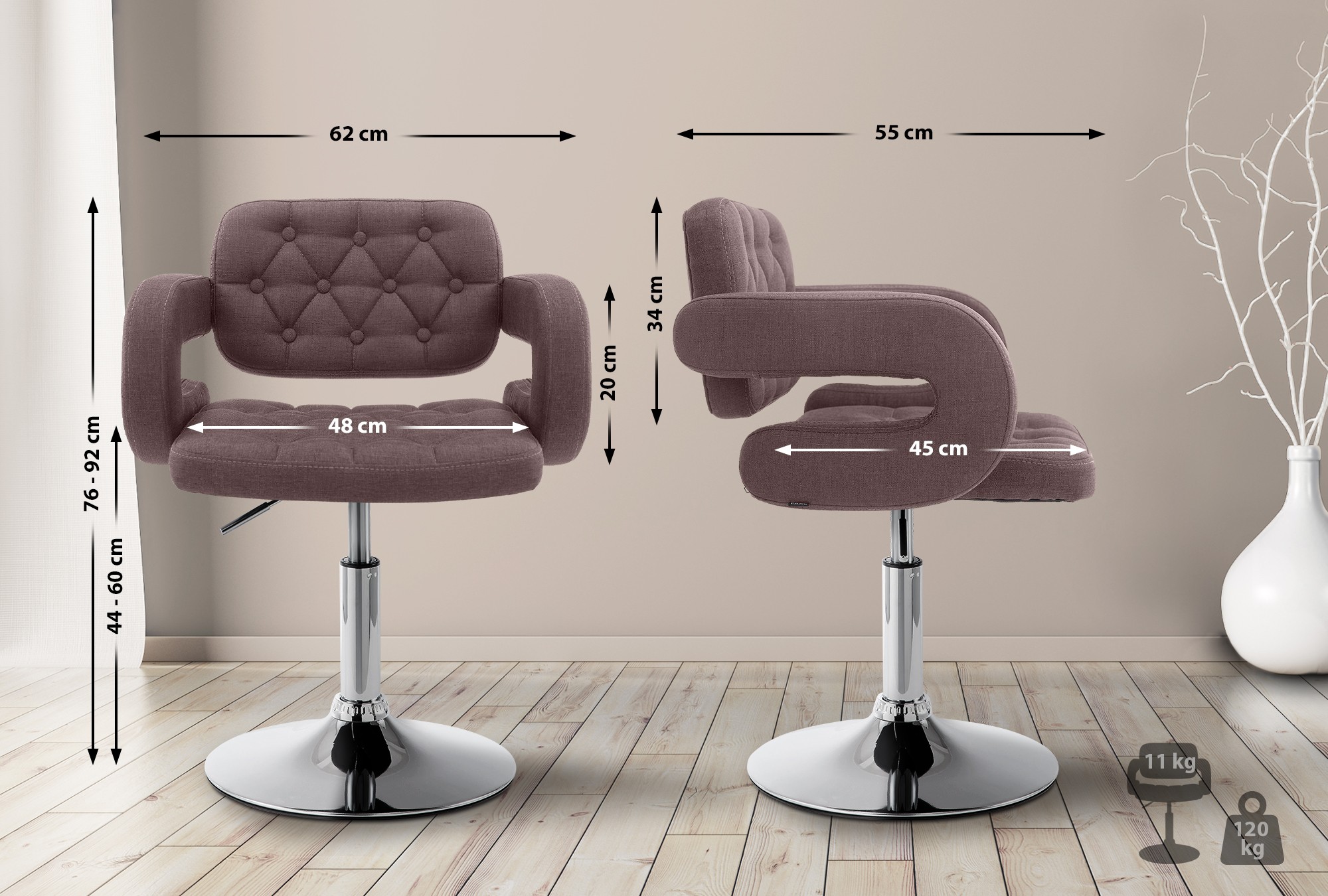 CLP Trading GmbH Lounger Dublin Stoff – Ansicht 2