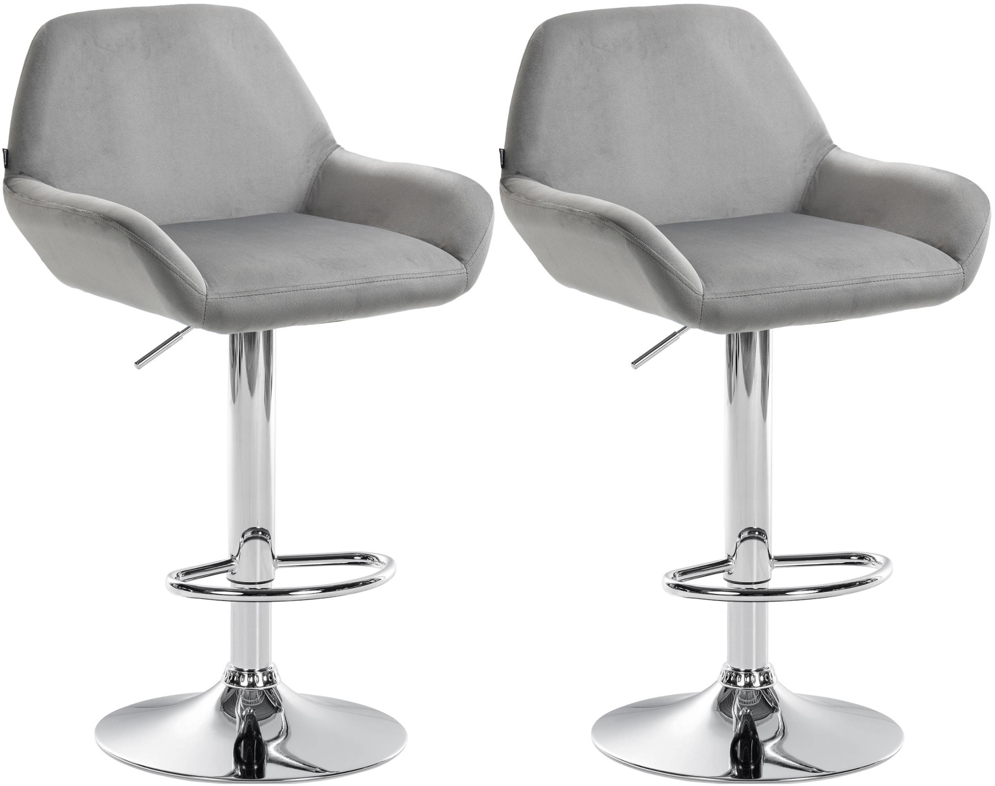 2er Set Barhocker Braga Samt chrom