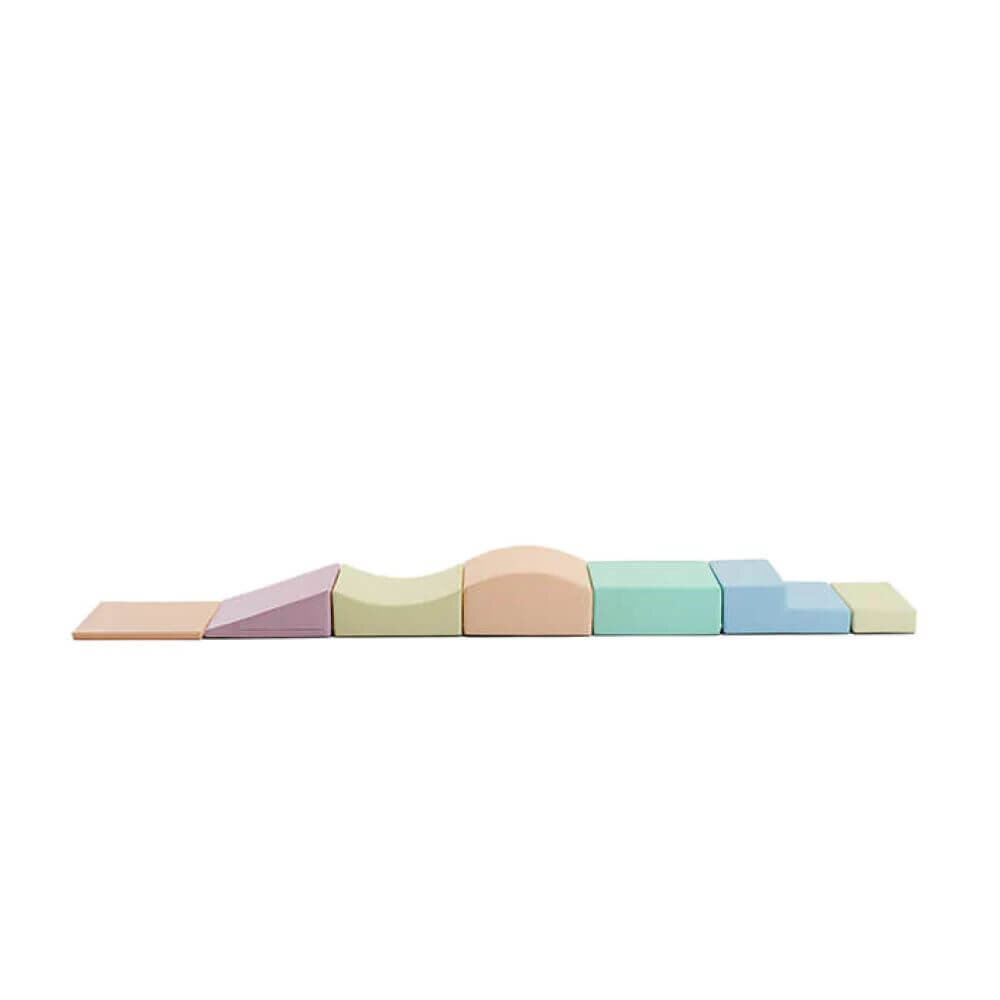 IGLU SET 7(S) Little Crawler - Helles Pastell - Bunte Schaumstoff-Klettermodule/Bausteine für Kinder