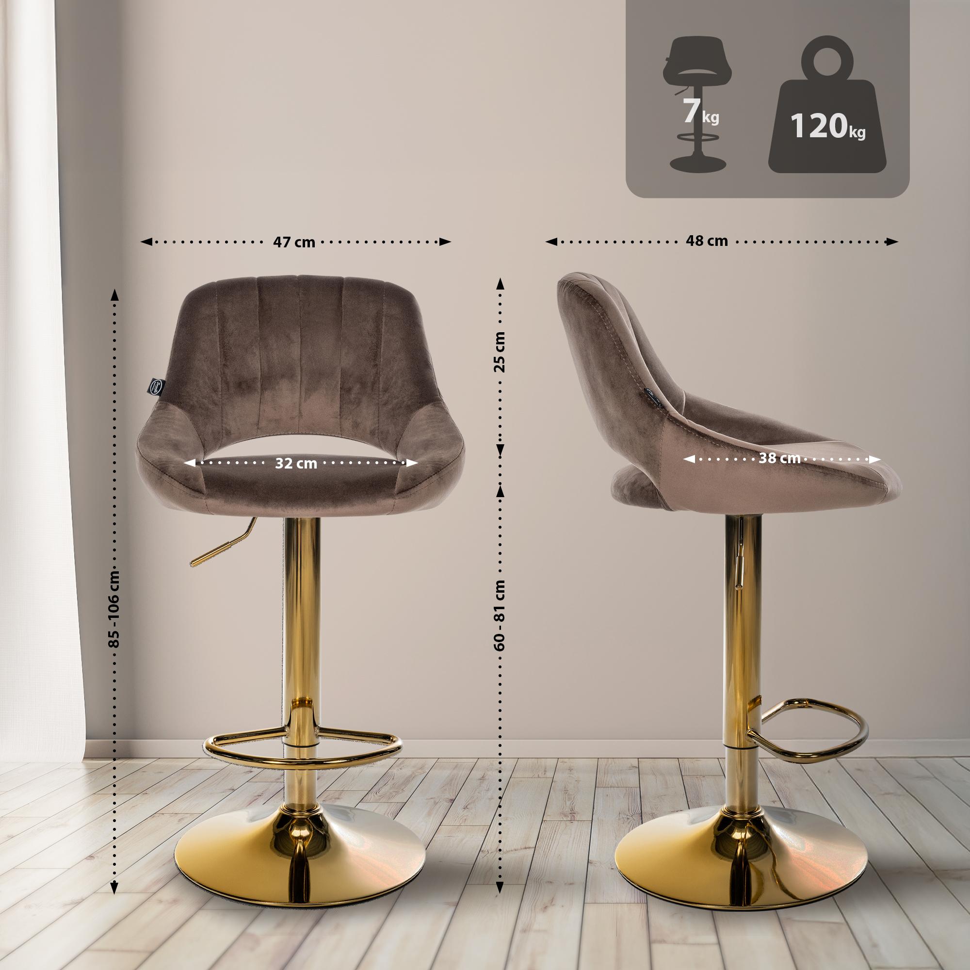2er Set Barhocker Milet Samt G
