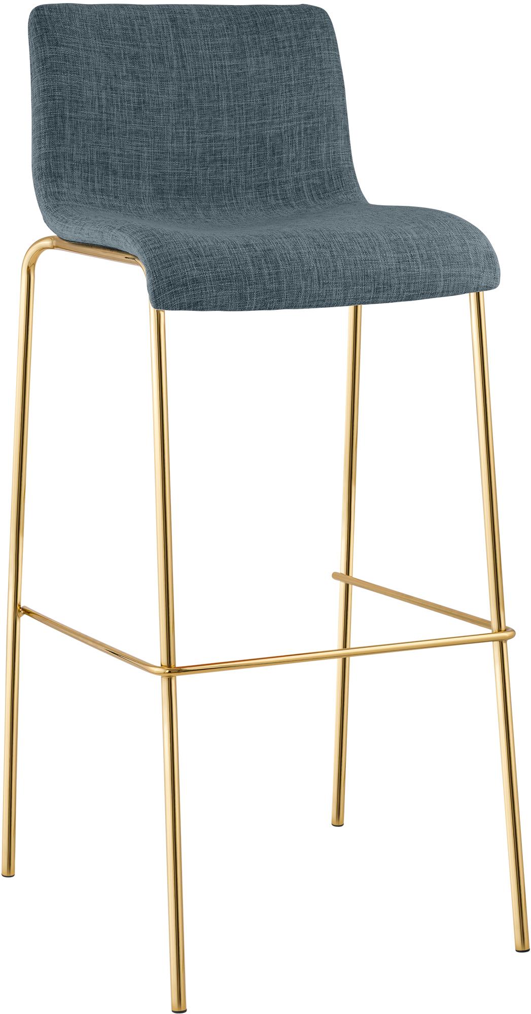 Barhocker Hoover Stoff 4-Fuß Gold