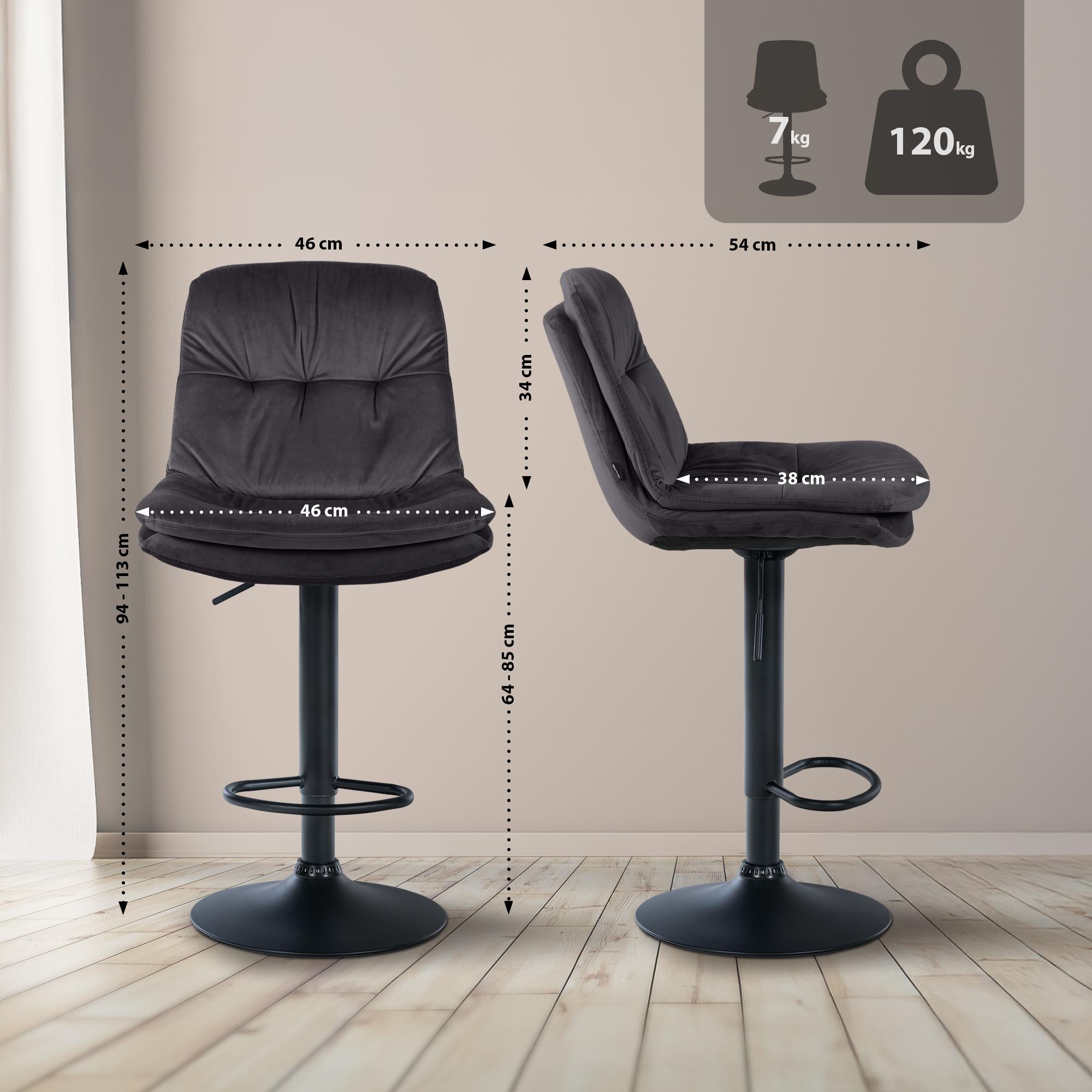 Barhocker Laurel Samt schwarz