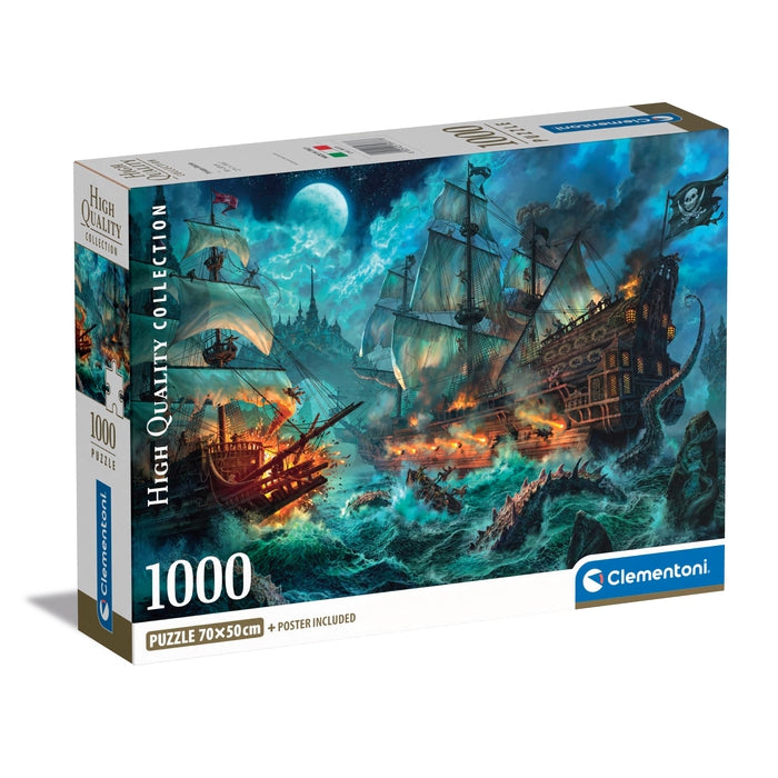 Clementoni Puzzles Clementoni 39777 - 1000 Teile Puzzle - High Quality Collection - Compact - Schlacht der Schiffe