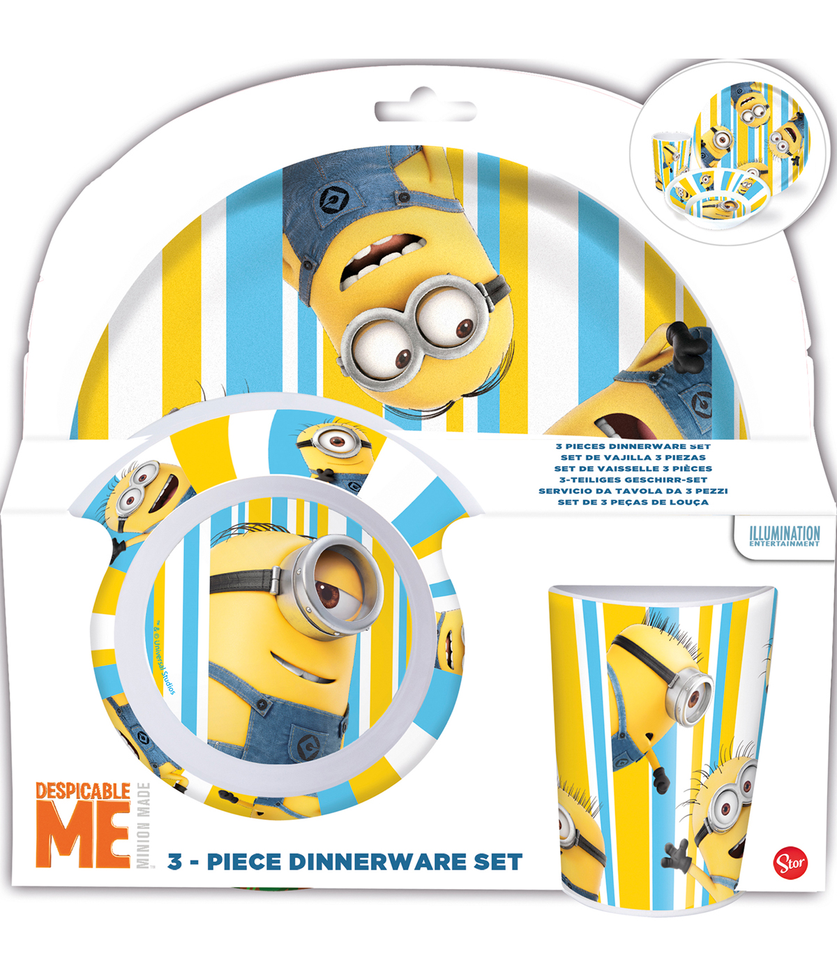 Joy Toy Küchenutensilien Despicable Me - 3 teilig Melaminset: 2 Teller und 1 Becher