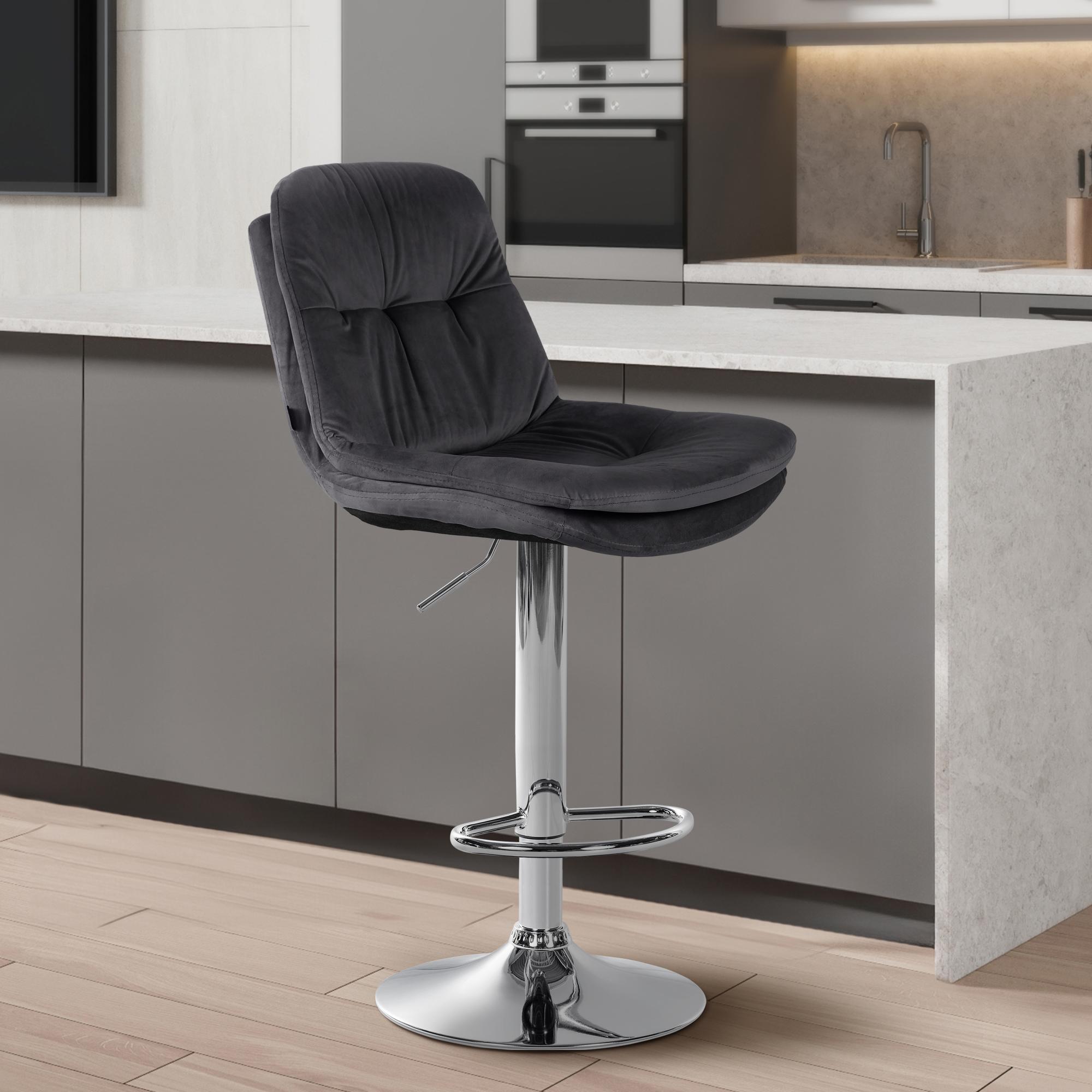 Barhocker Laurel Samt chrom