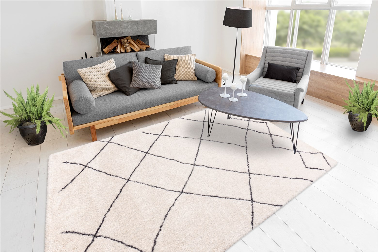 Teppich Orlando 525 Elfenbein 80cm x 150cm