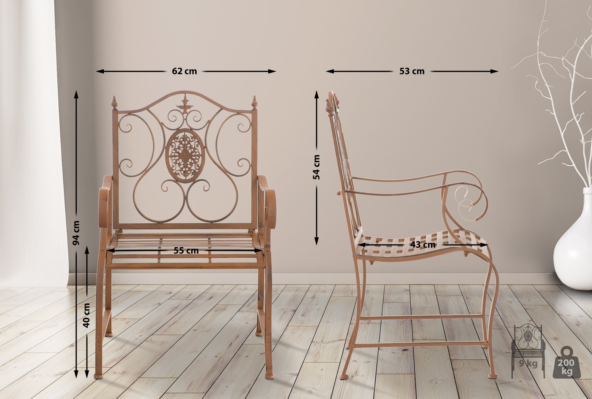 CLP Trading GmbH 2er Set Gartenstühle Punjab – Ansicht 2