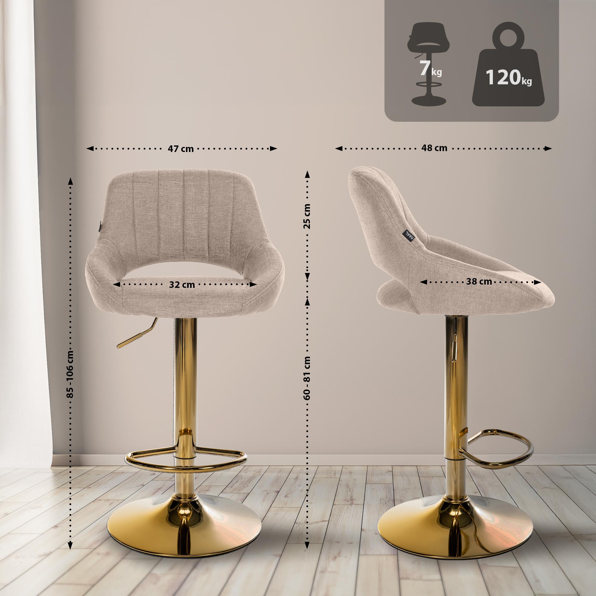 Barhocker Milet Stoff gold