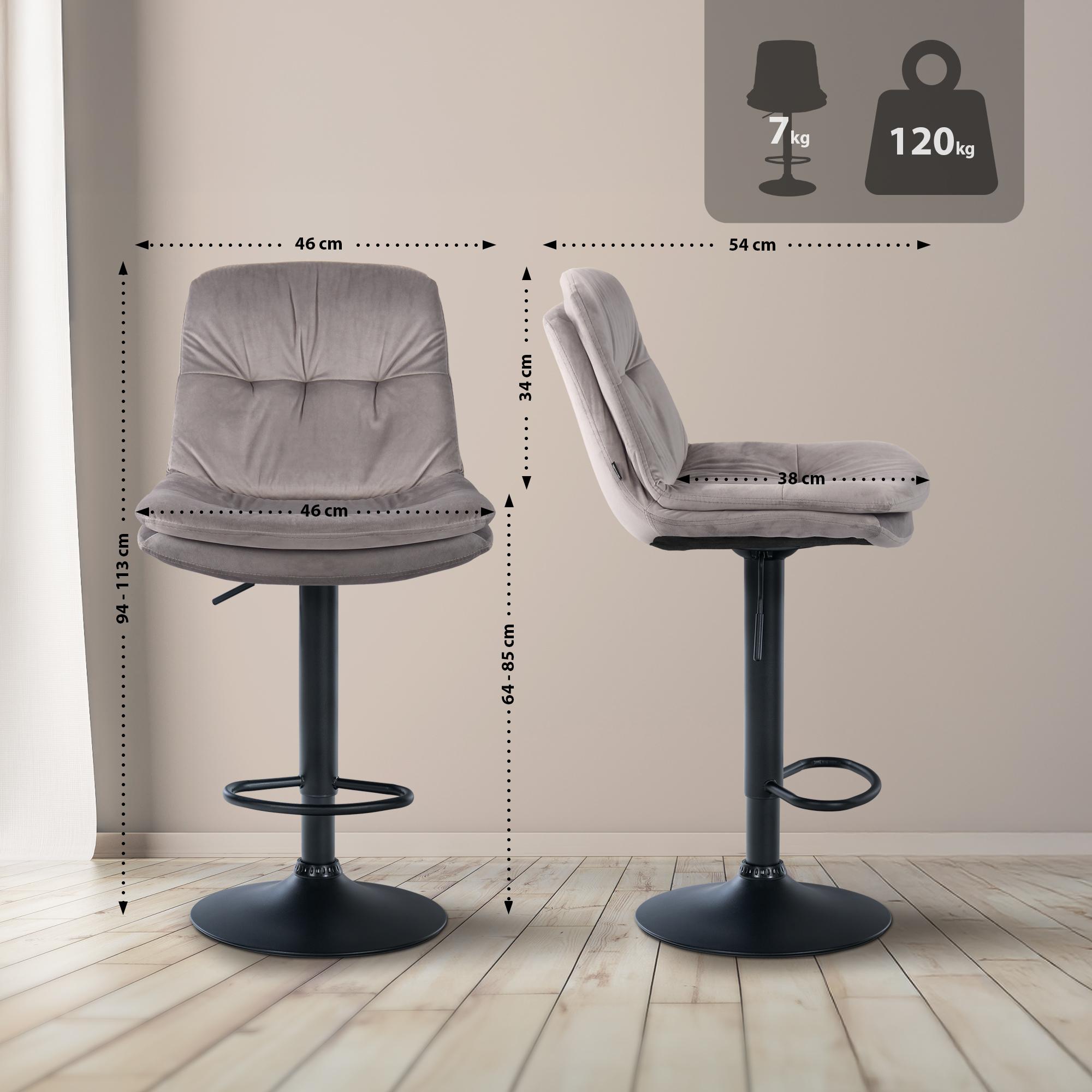 Barhocker Laurel Samt schwarz
