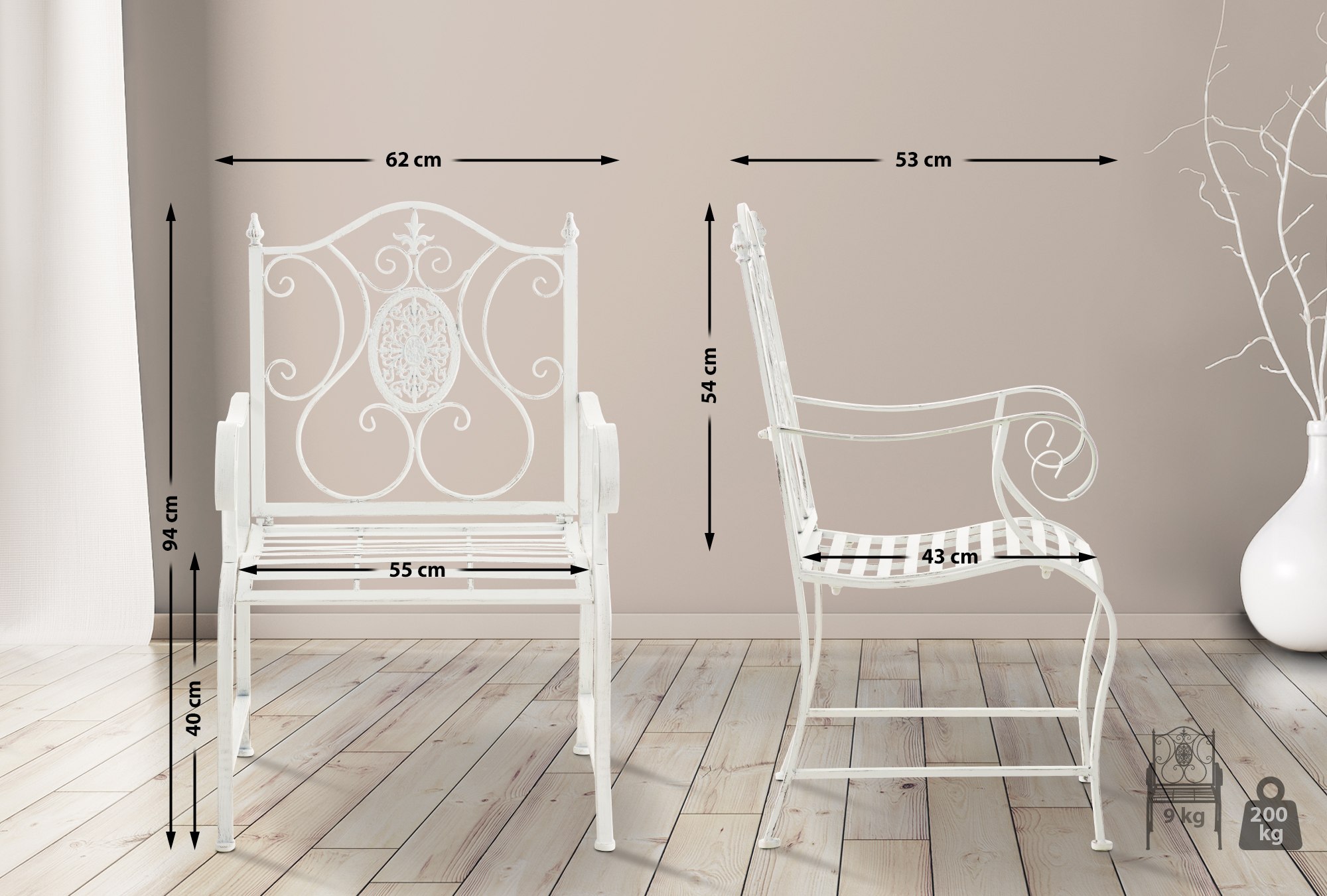 CLP Trading GmbH 2er Set Gartenstühle Punjab – Ansicht 2