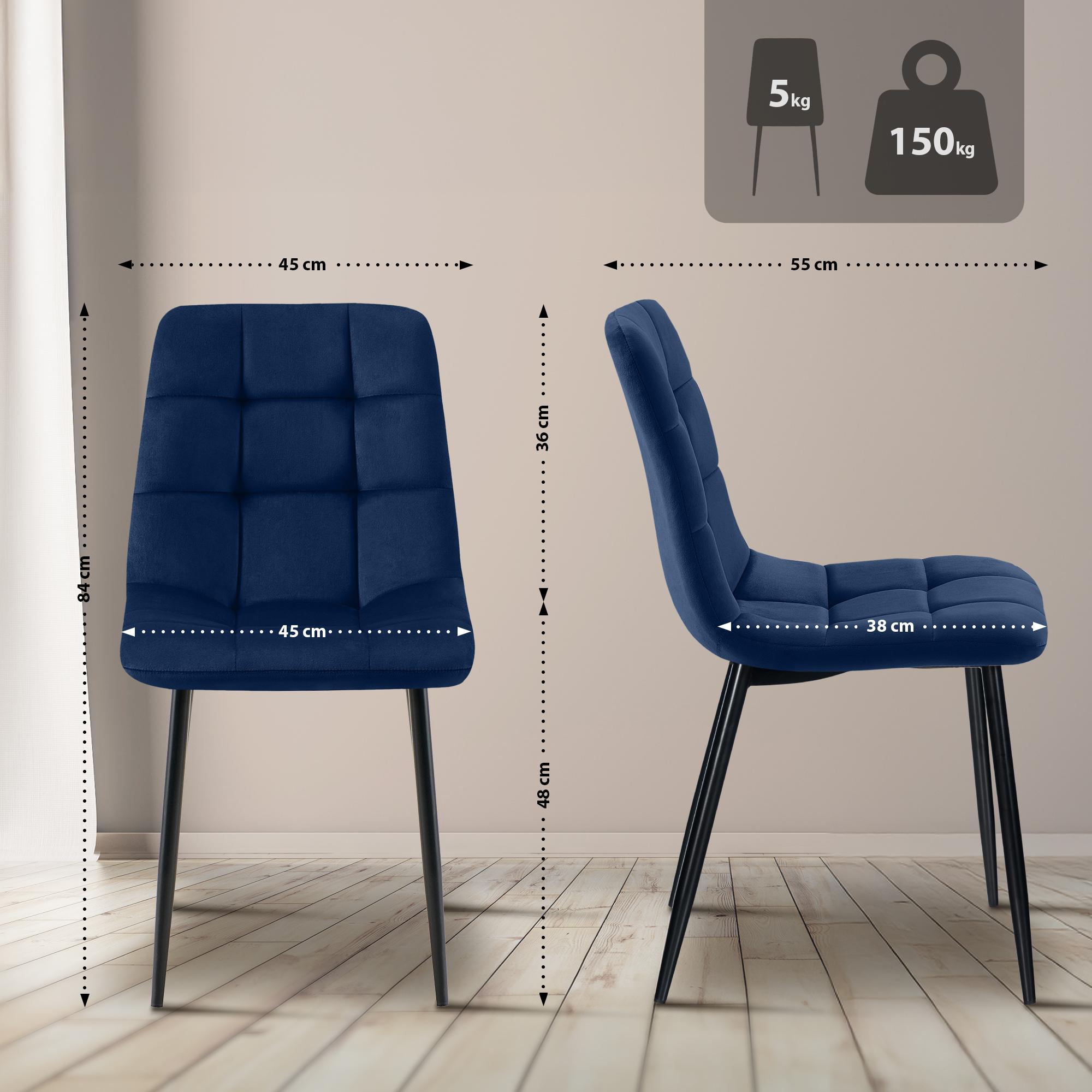 4er Set Esszimmerstuhl Tilde Samt
