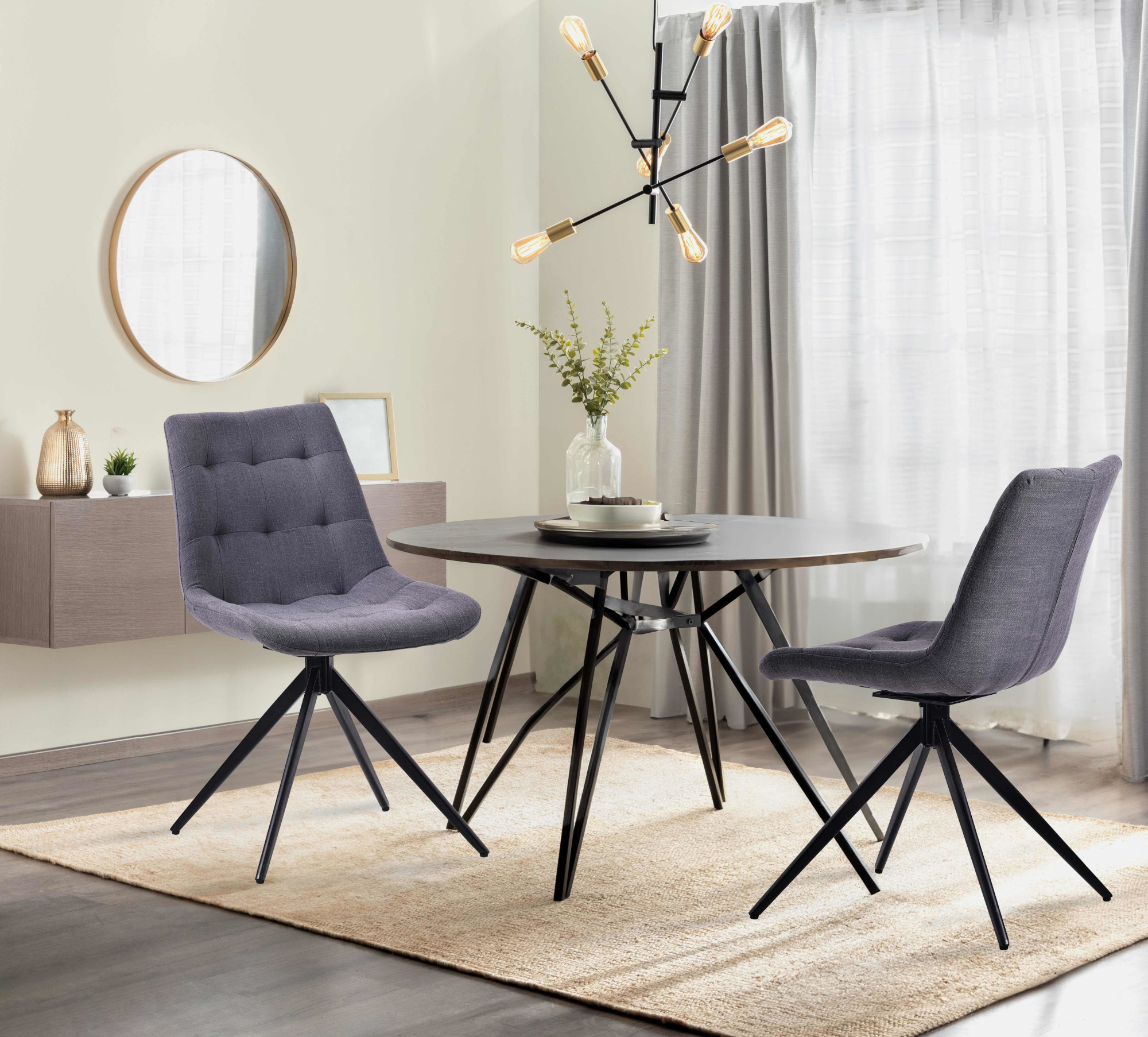 2er Set Esszimmerstuhl Merna Stoff
