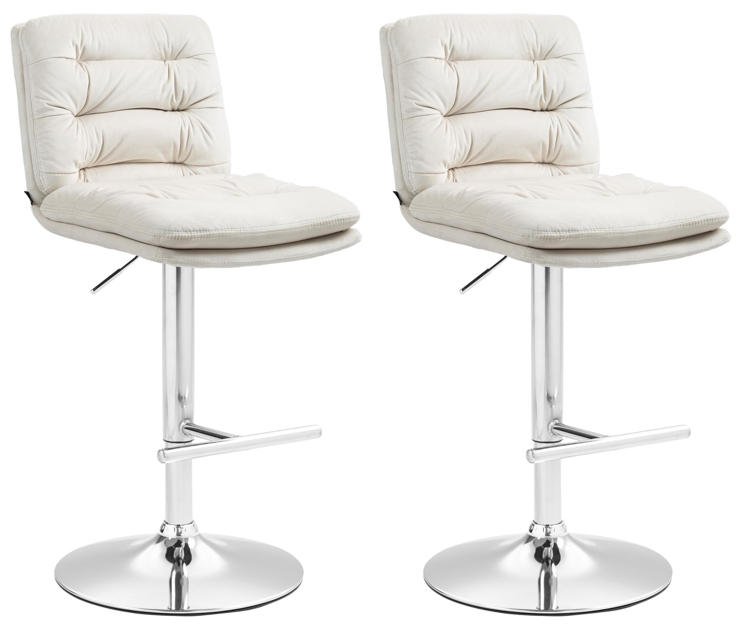 2er Set Barhocker Damar Samt chrom