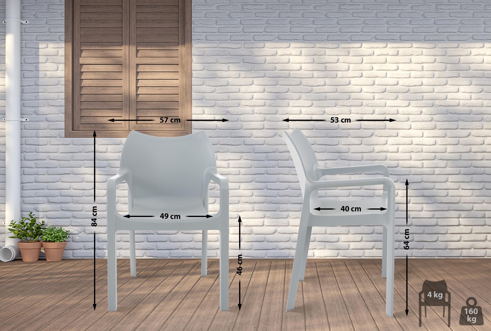 2er SET Stapelstuhl DIVA