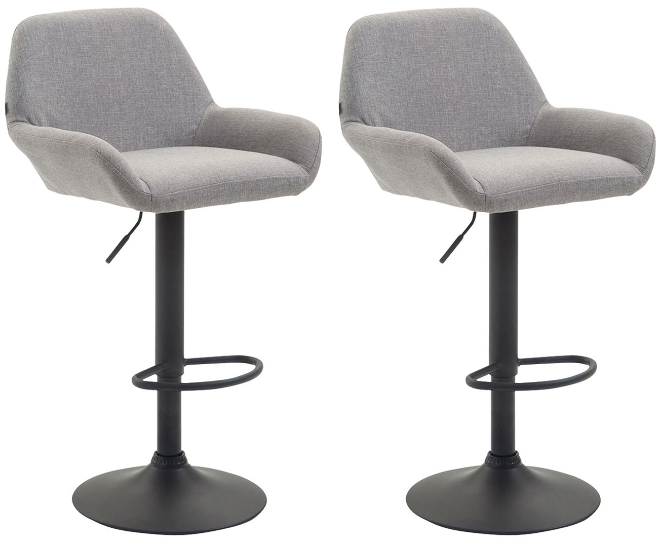 2er Set Barhocker Braga Stoff schwarz