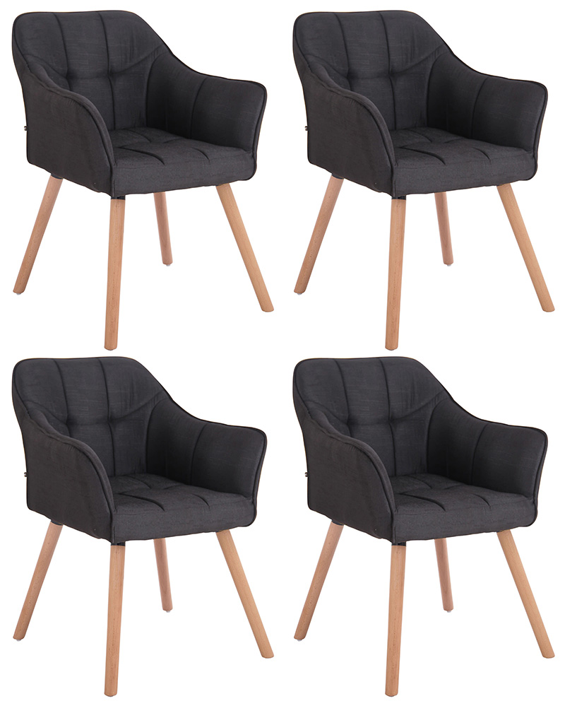 4er Set Esszimmerstuhl Falun Stoff natura