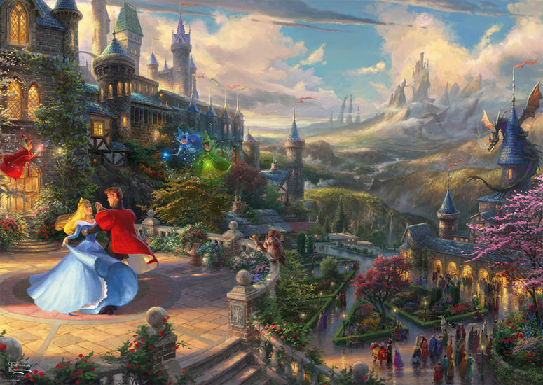 Schmidt Spiele GmbH Puzzles Thomas Kinkade - Sleeping beauty dancing in the enchanted light - Puzzle 1000 Teile