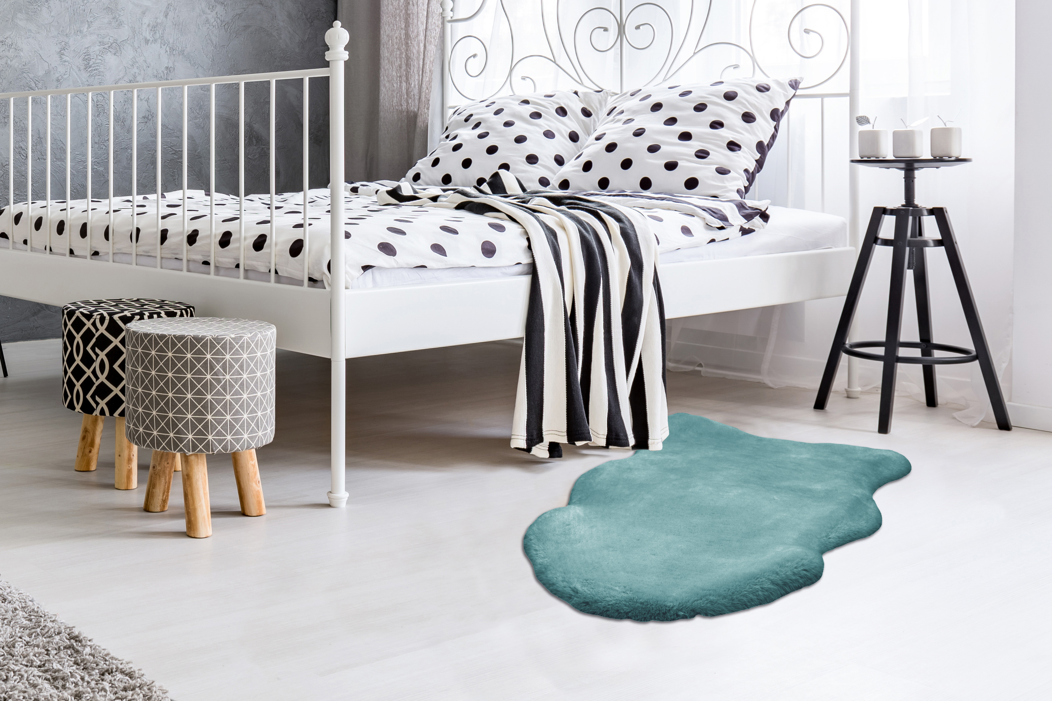 Teppich Rabbit Sheepskin 225 Türkis 60cm x 90cm