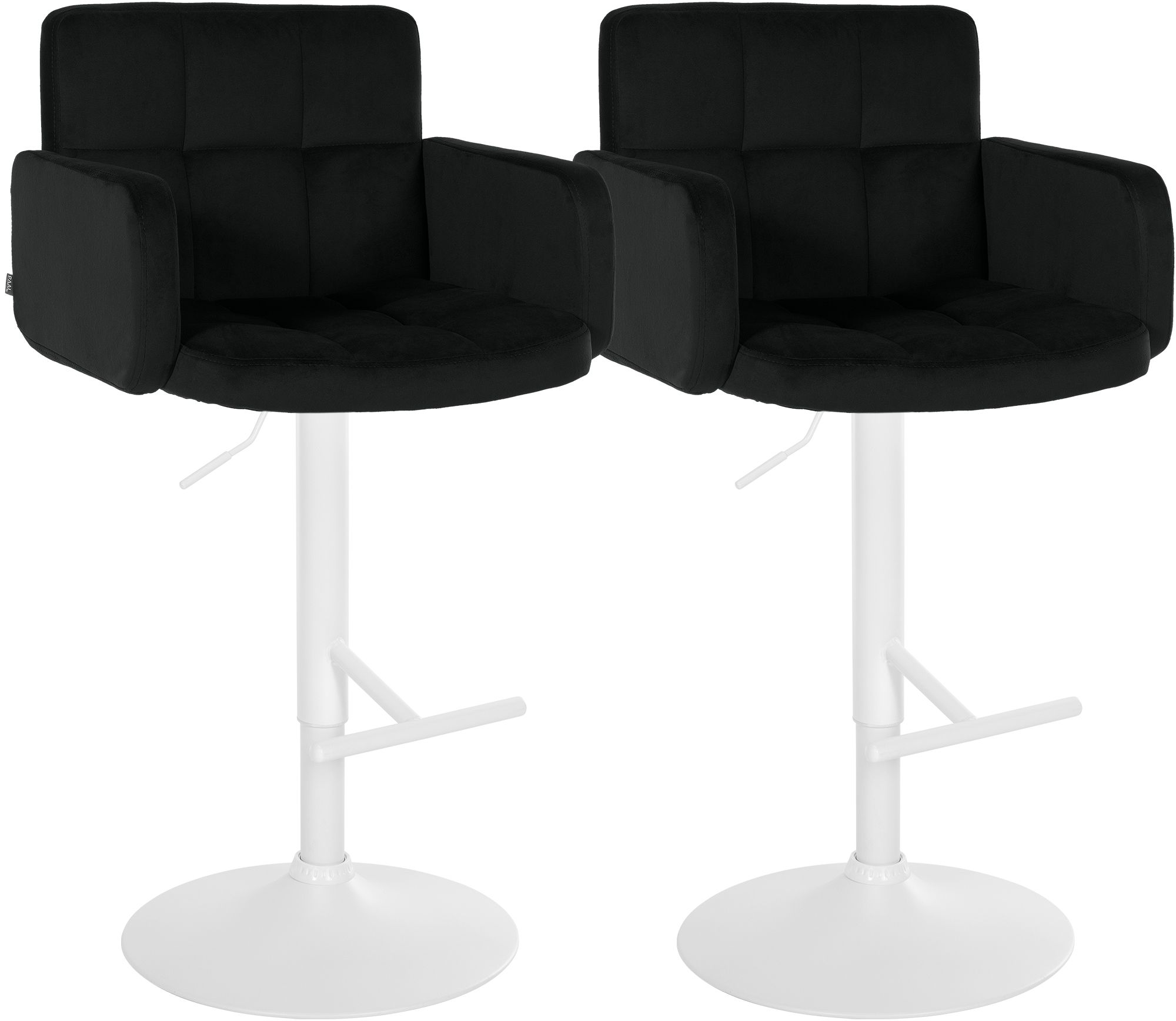 2er Set Barhocker Los Angeles Samt weiß
