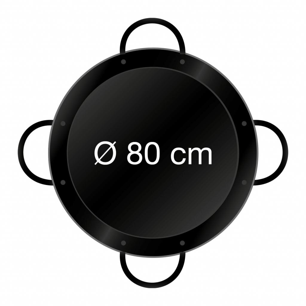 Leichte emaillierte Paella Pfanne Ø 80 cm mit Griffen - Universell einsetzbar und robust: Original spanische Paella Pfanne Typ Valenciana