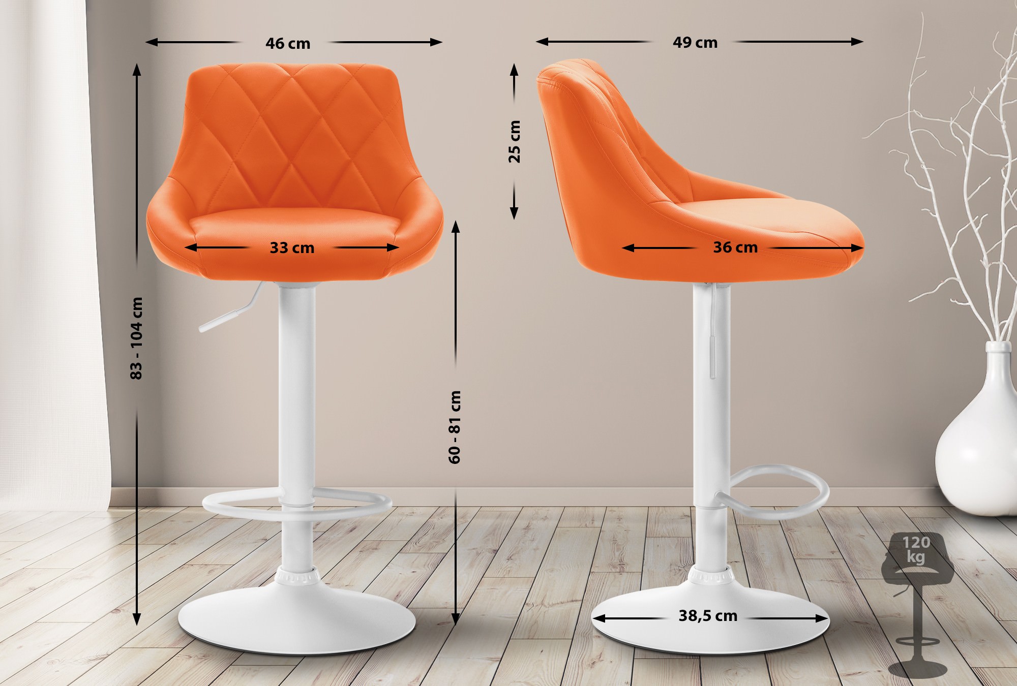 Barhocker Lazio Kunstleder weiß