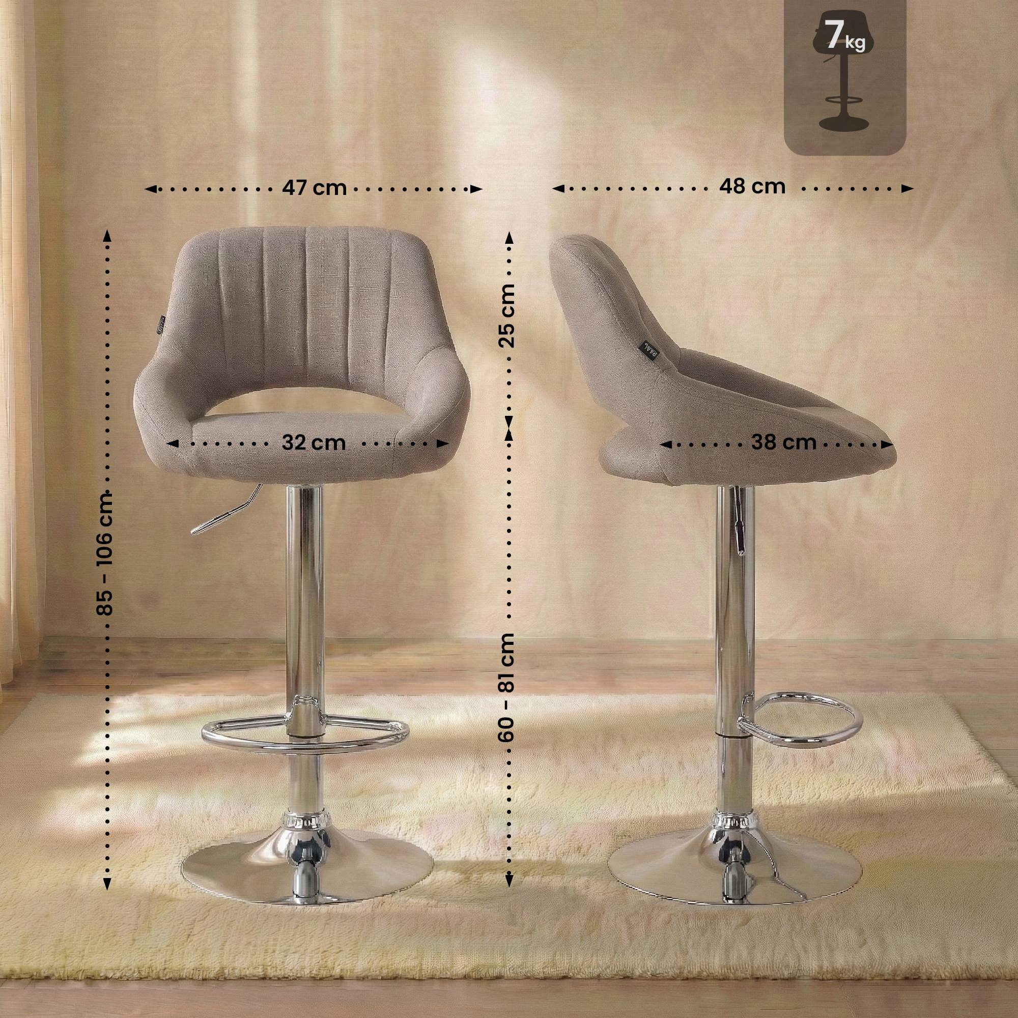 Barhocker Milet Stoff chrom
